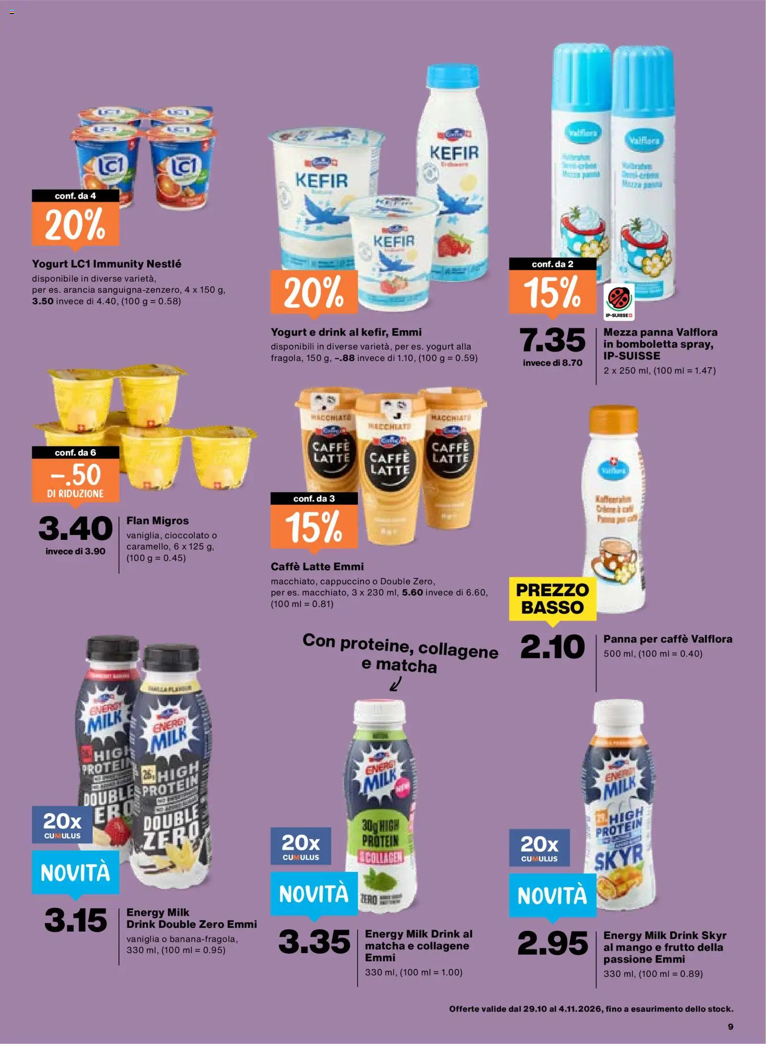 Migros aktionen IT – gültig ab 29.10.2026 | Seite: 9 | Produkte: Kefir, Cappuccino, Mango