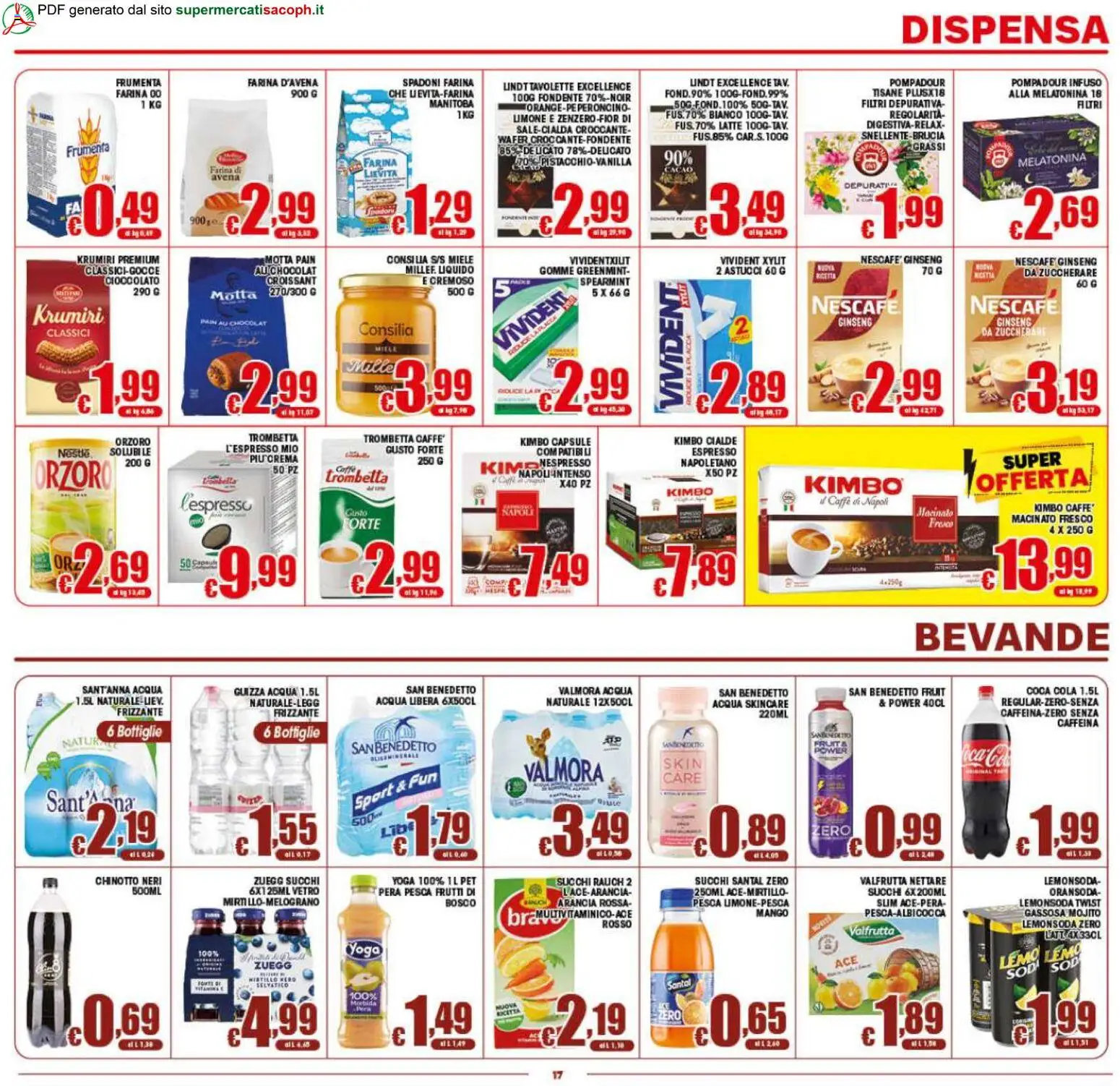 Volantino Sacoph del 29.04.2026 | Pagina: 17 | Prodotti: Latte, Limone, Pera, Croissant