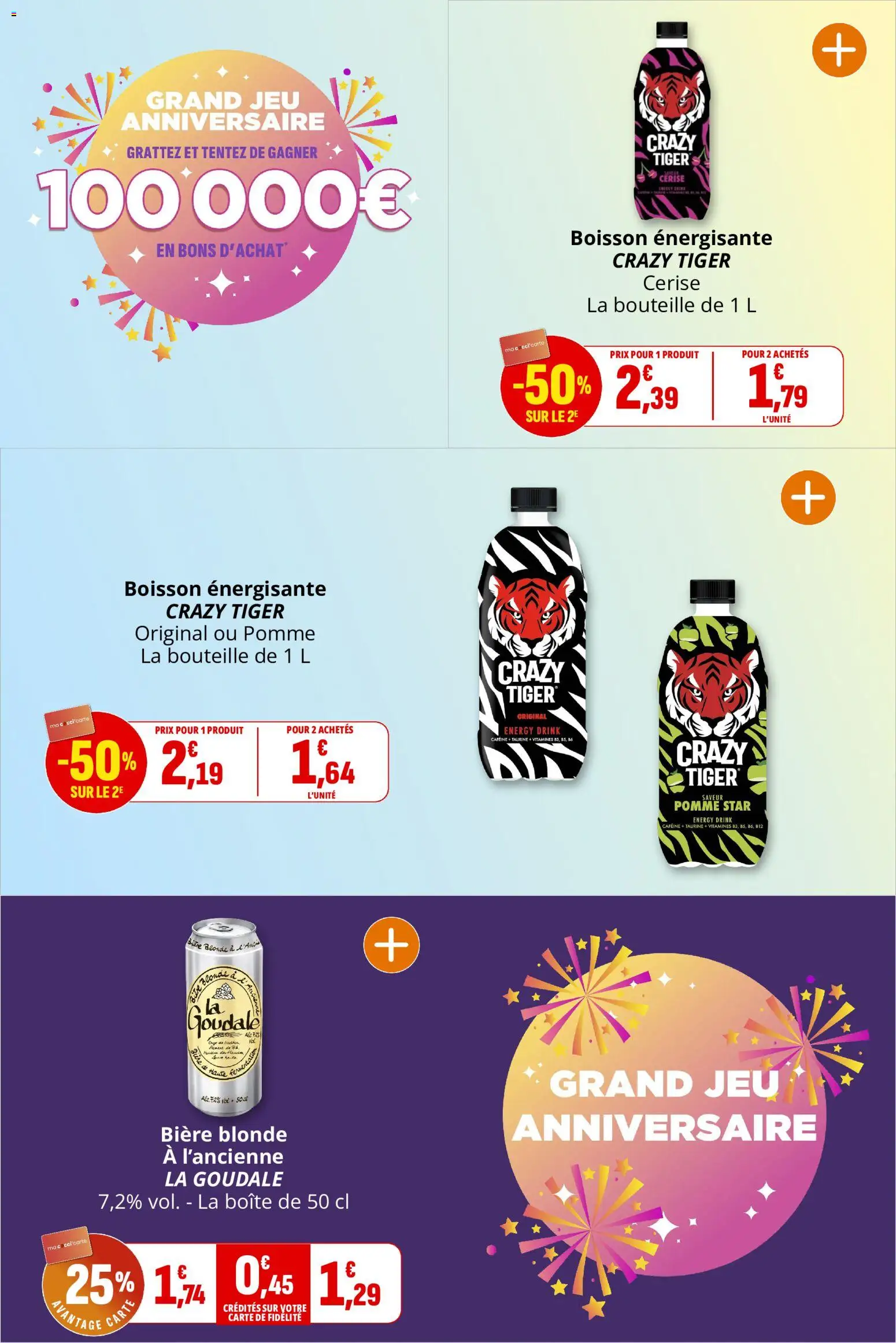 {H1} | Page: 32 | Produits: Goudale, Bière blonde, Crazy Tiger, Bière