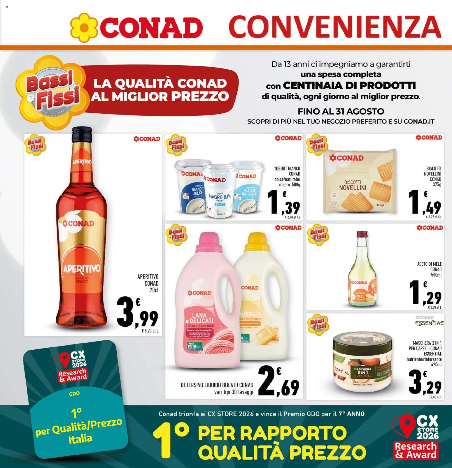 Volantino Conad del 15/07/2026 | Pagina: 22 | Prodotti: Maschera, Lavatrice, Aceto, Aperitivo