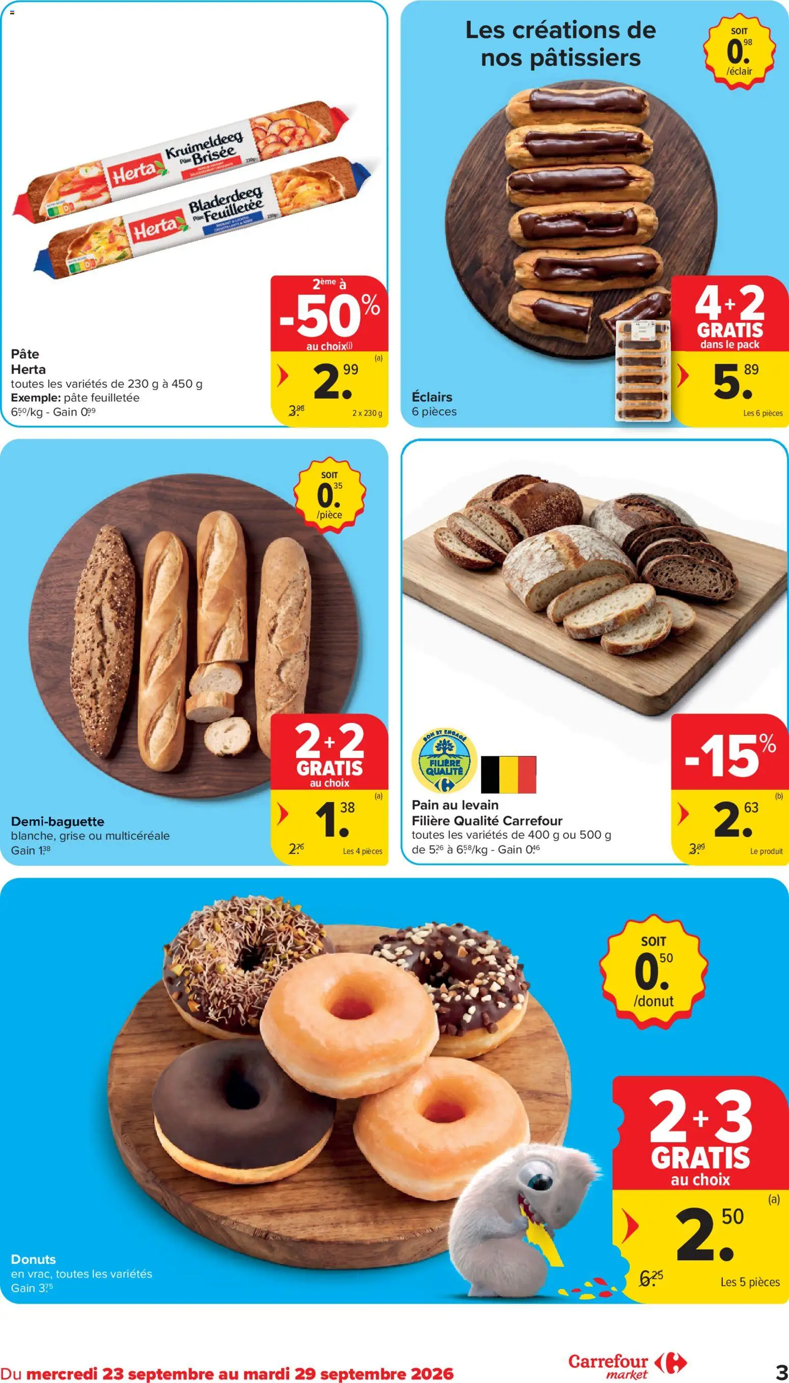{H1} | Pagina: 3 | Producten: Donuts, Baguette, NOS, Bladerdeeg