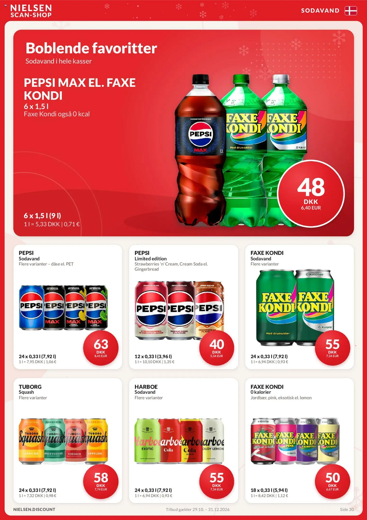 Nielsen Discount tilbudsavis – gyldig fra 29/10/2026 | Side: 30 | Produkter: Squash, Lime, Cola, Pepsi