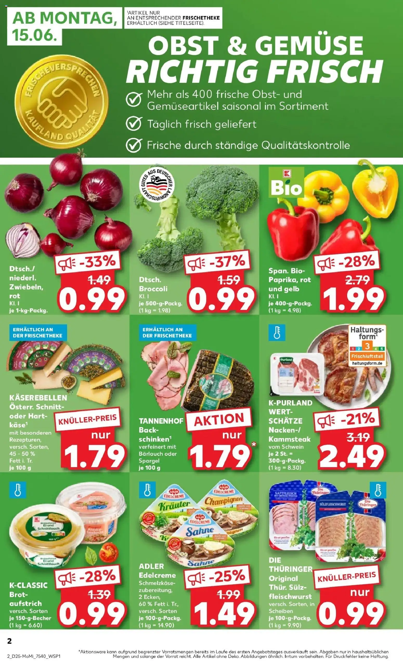 Kaufland Prospekt Zeulenroda – gültig ab 15.06.2026 | Seite: 4 | Produkte: Spargel, Gemüse, Obst, Sahne