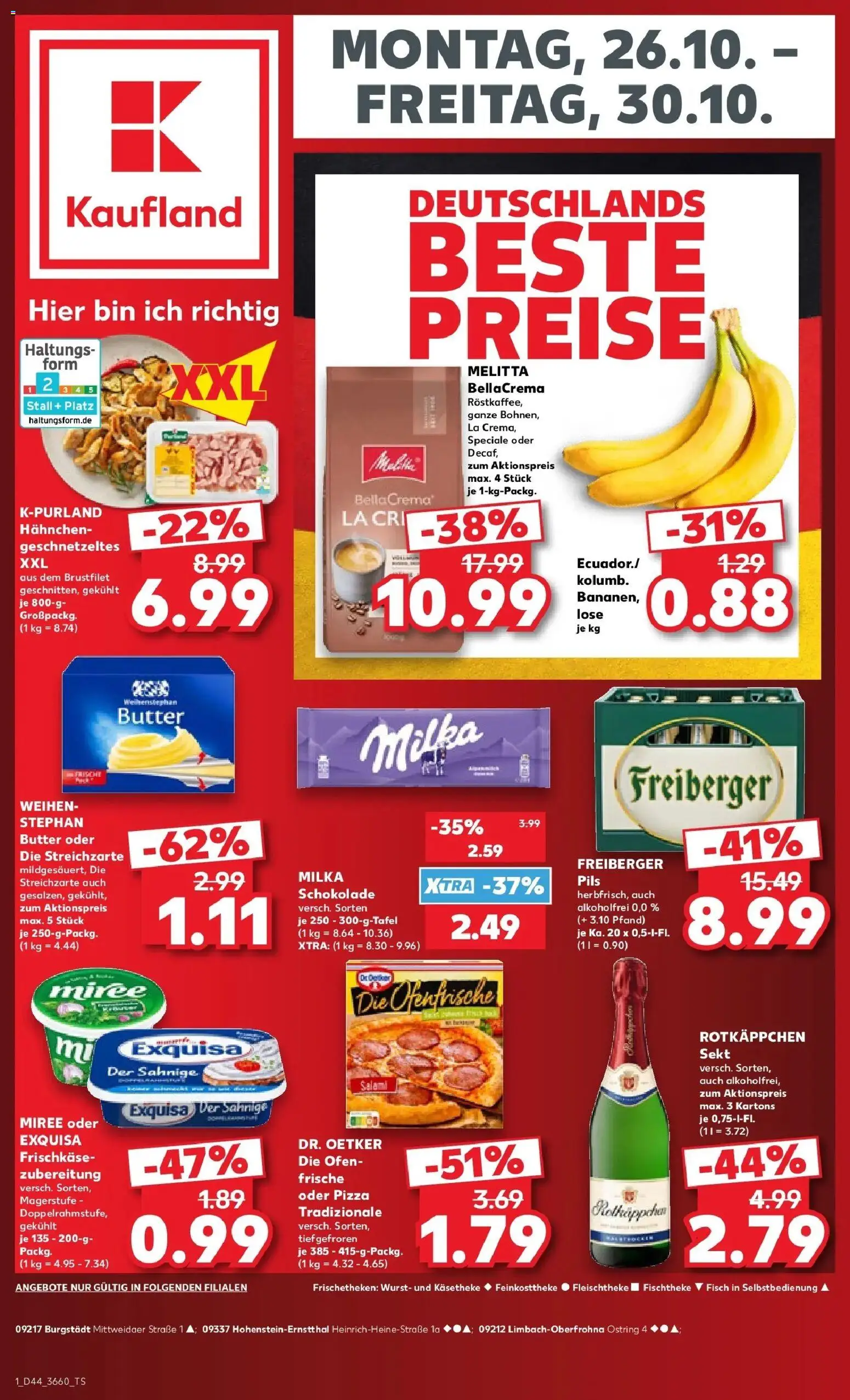 Prospekt Kaufland ab 26.10.2026 » Angebote Online zum Blättern | Seite: 1 | Produkte: Exquisa, Rotkäppchen, Salami, Frischkase