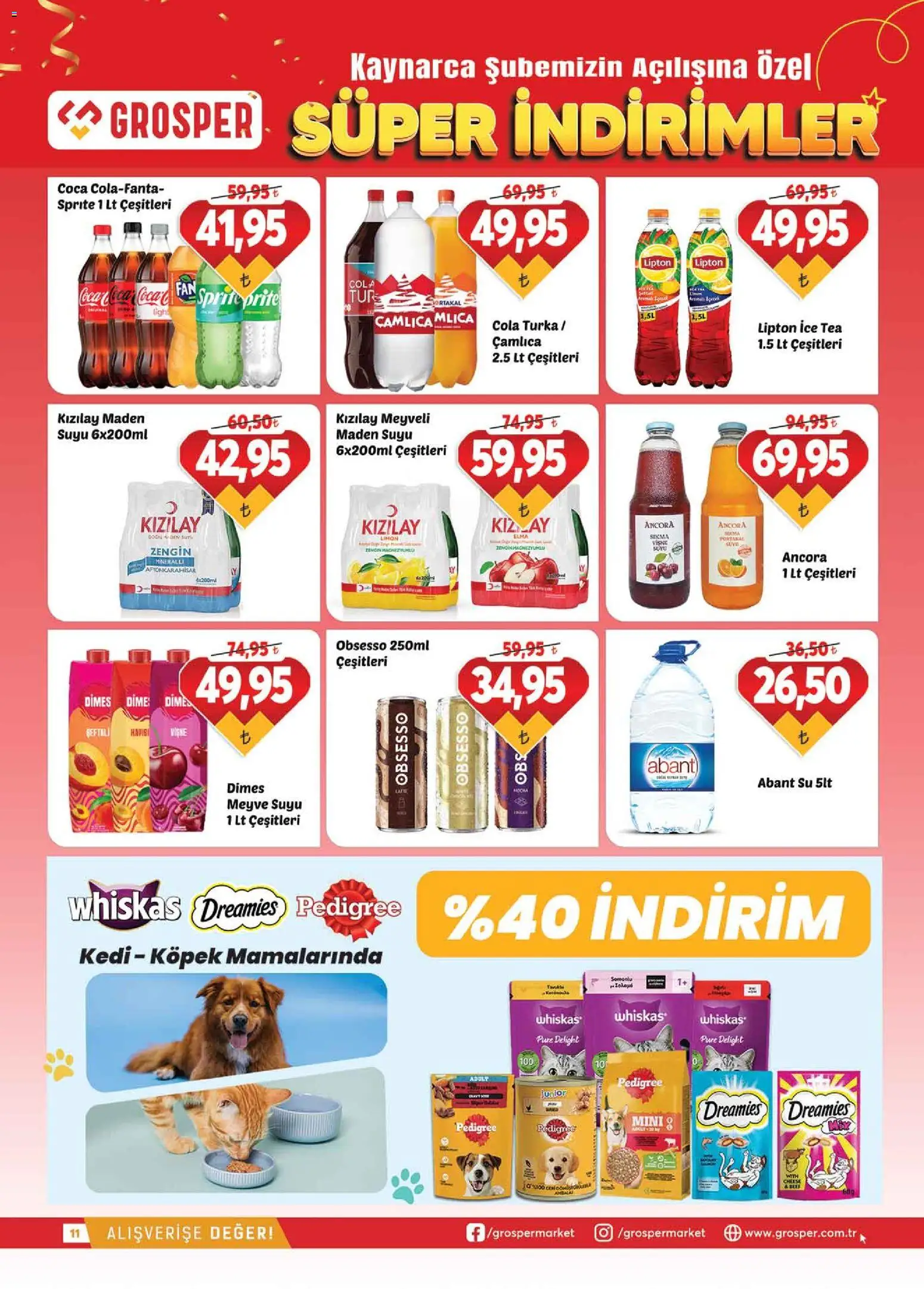 Grosper Katalog - 04.06.2026 tarihinden itibaren geçerlidir | Sayfa: 11 | Ürünler: Portakal, Vişne, Maden suyu, Ice tea