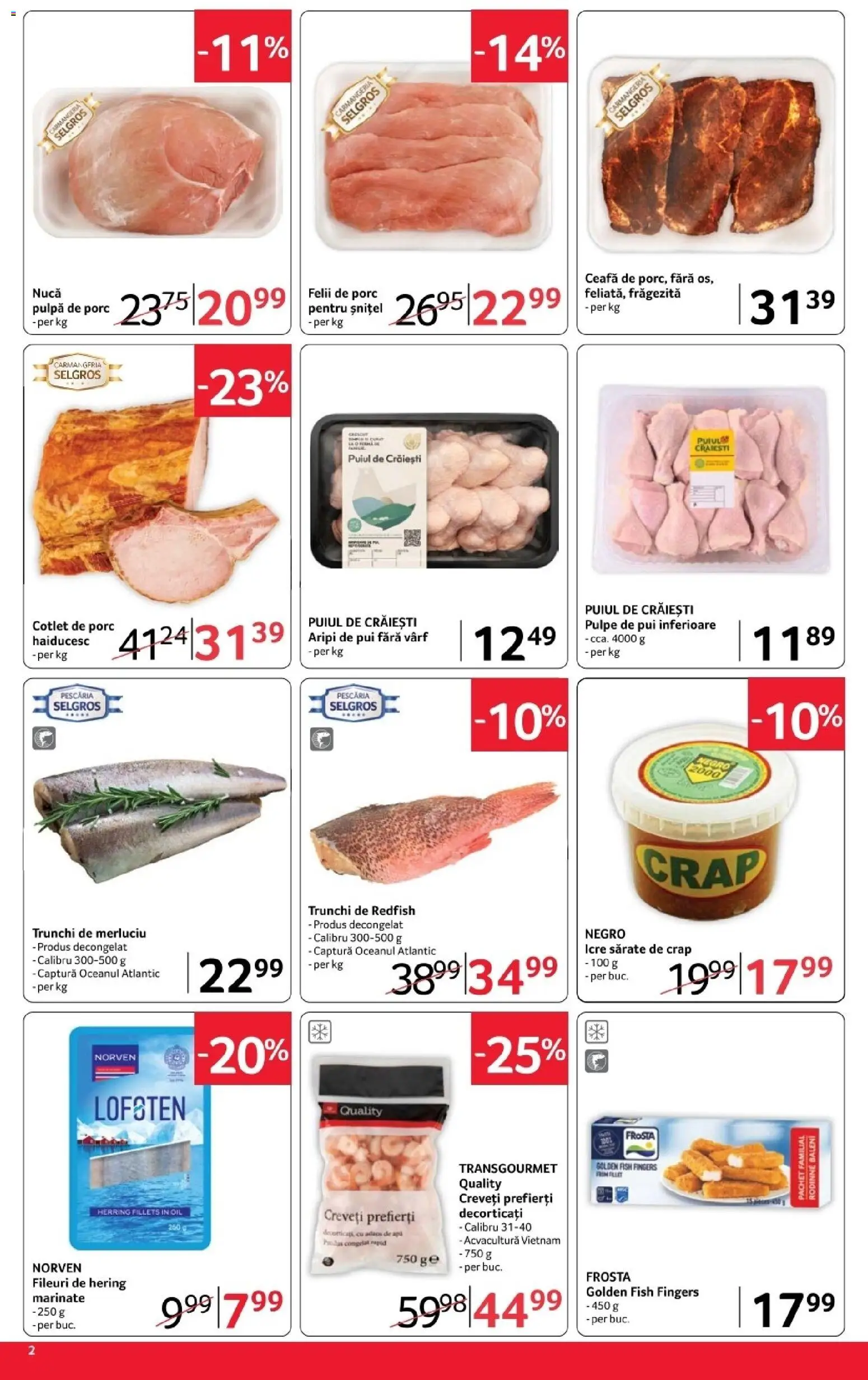Noul catalog Selgros – valabil de la 30.10.2026 | Pagină: 2 | Produse: Trunchi de Merluciu, Cotlet, Pui, Trunchi