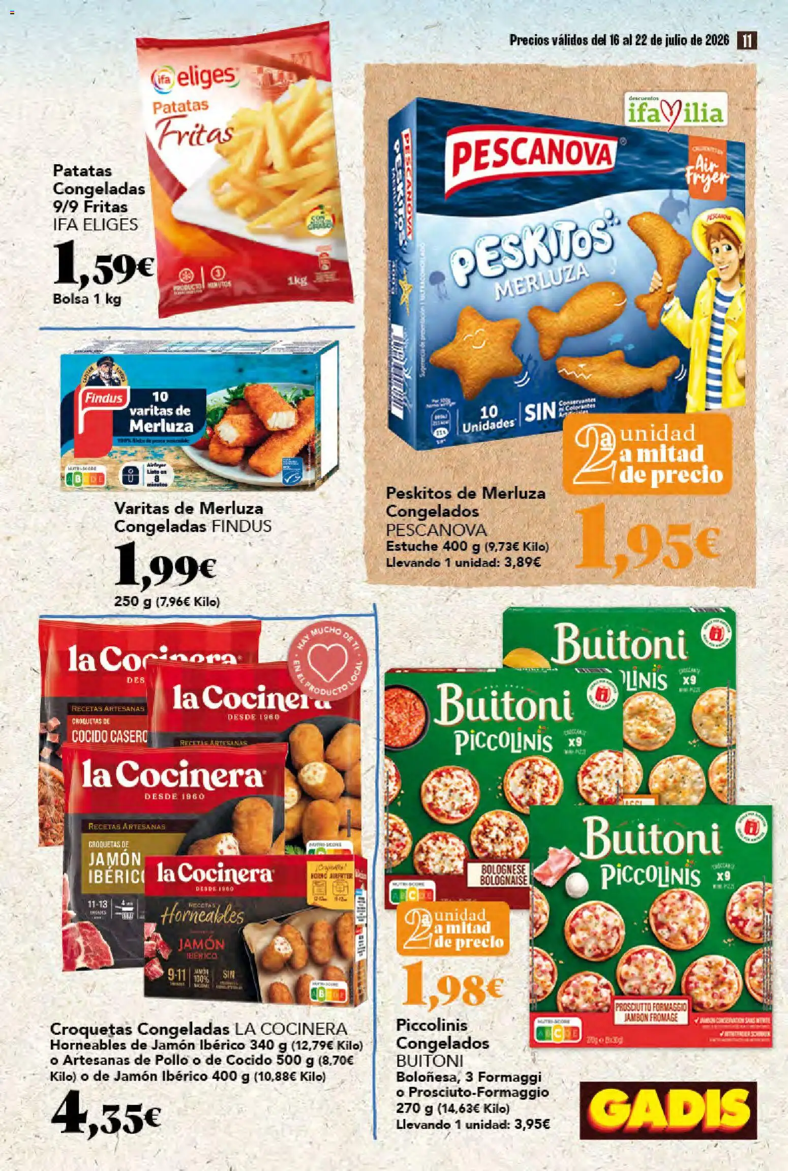 Gadis folleto │ válido desde el 16/07/2026 | Página: 11 | Productos: Jamón ibérico, Jamón, Bolsa, Croquetas