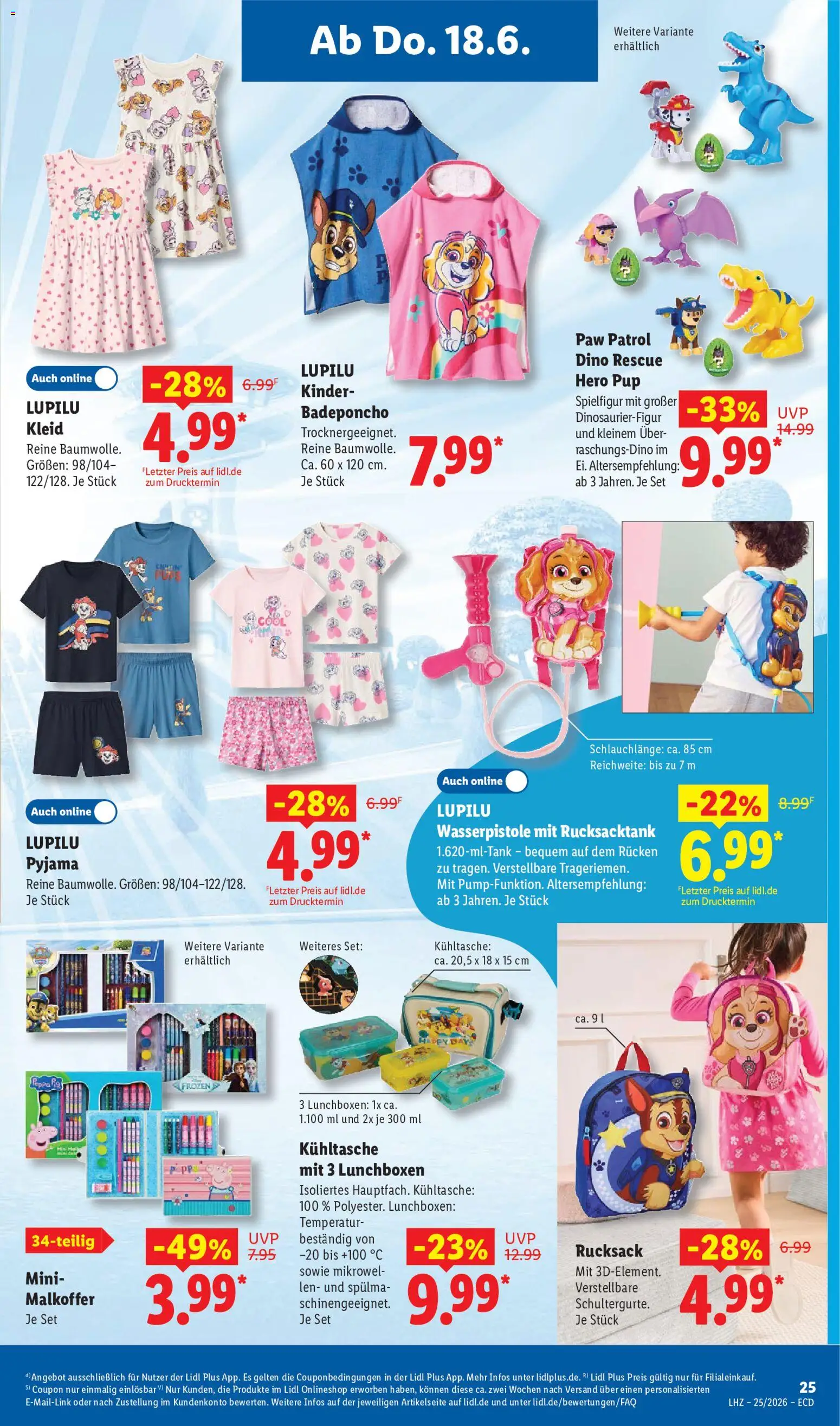 Lidl Prospekt – gültig ab 15.06.2026 | Seite: 45 | Produkte: Pyjama, Rucksack, Kleid