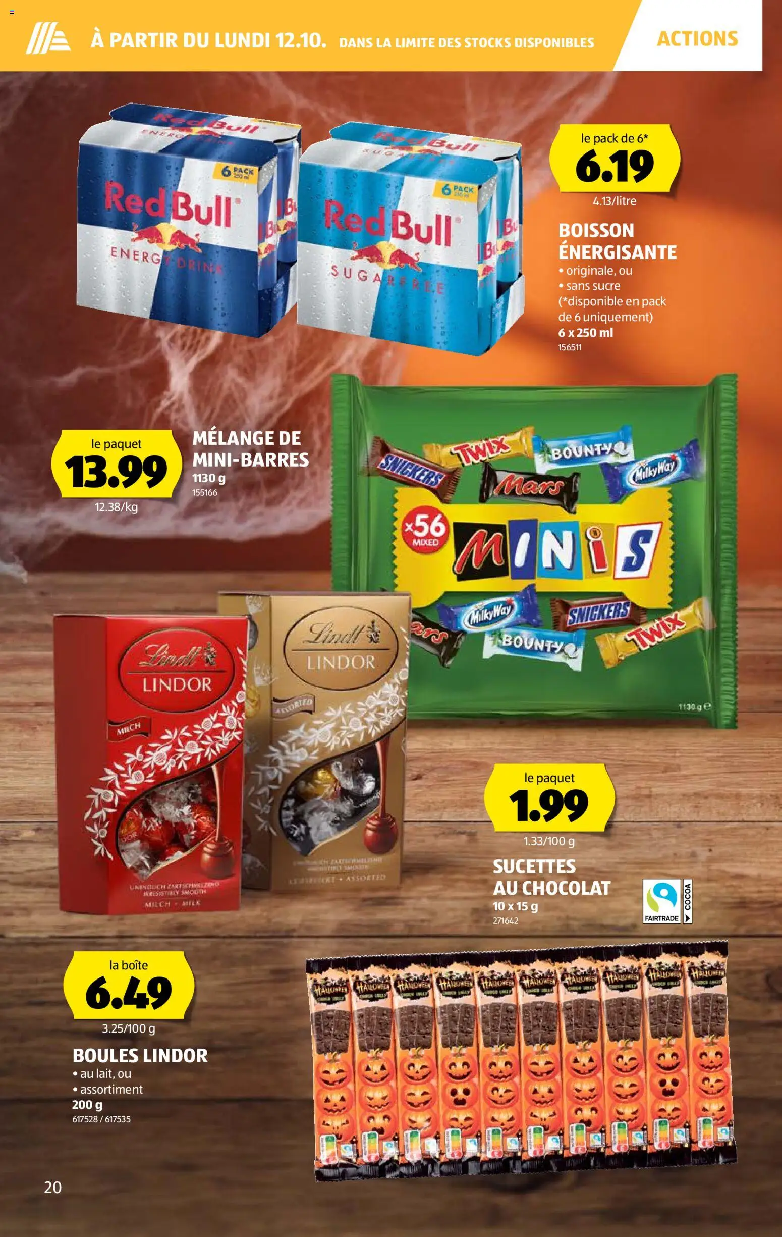 Aldi aktionen FR – gültig ab 08.10.2026 | Seite: 20 | Produkte: Red bull, Mars, Twix, Milch