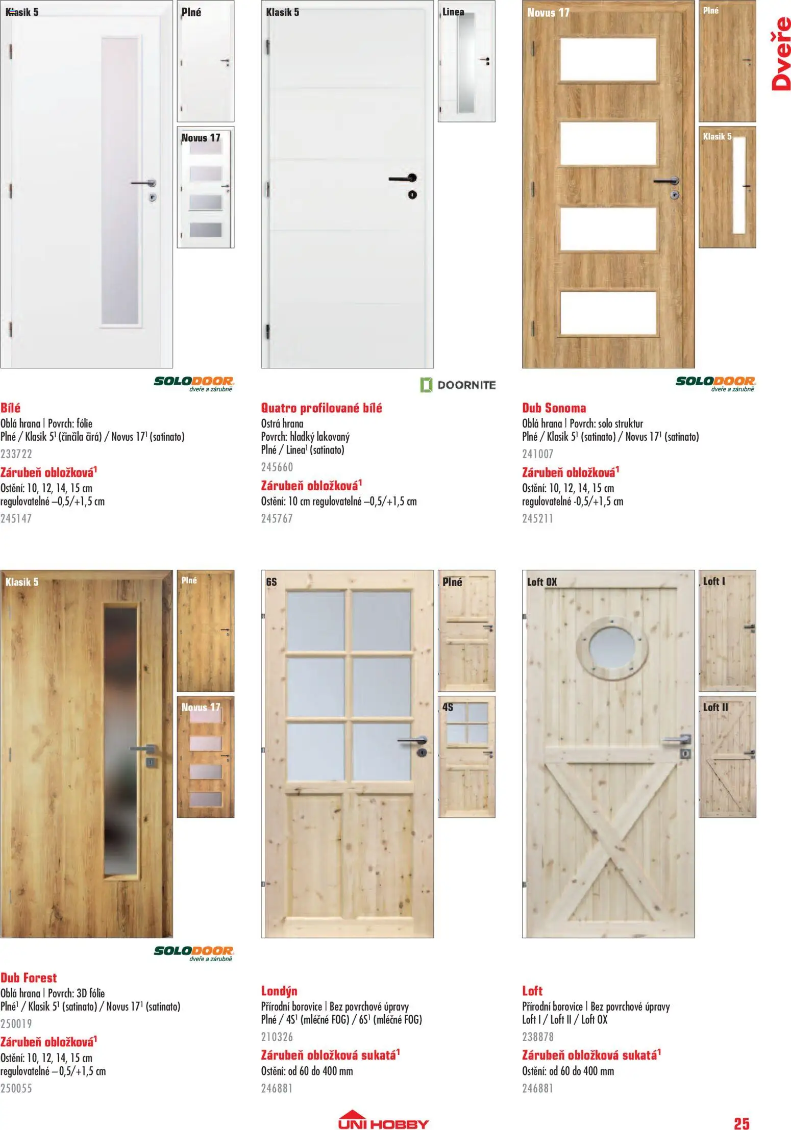 Uni Hobby katalog - Interiér od 09.09.2026 | Strana: 25 | Produkty: Fólie, Dveře