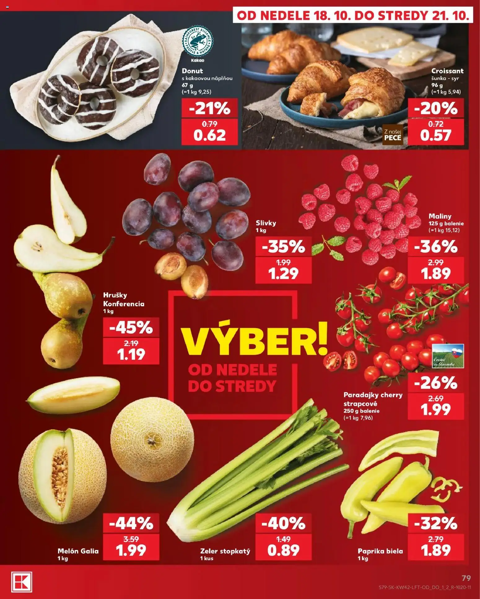 Kaufland SK akciós ujság - amely érvényes a következő dátumtól: 2026.10.15. | Oldal: 79 | Termékek: Croissant, Paprika, Kakaó