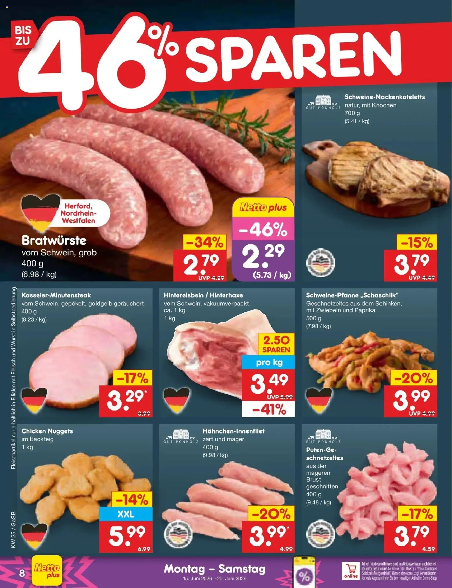 Netto Marken-Discount Prospekt Bremen-Lesum – gültig ab 14.06.2026 | Seite: 10 | Produkte: Zwiebeln, Paprika, Wurst, Fleisch