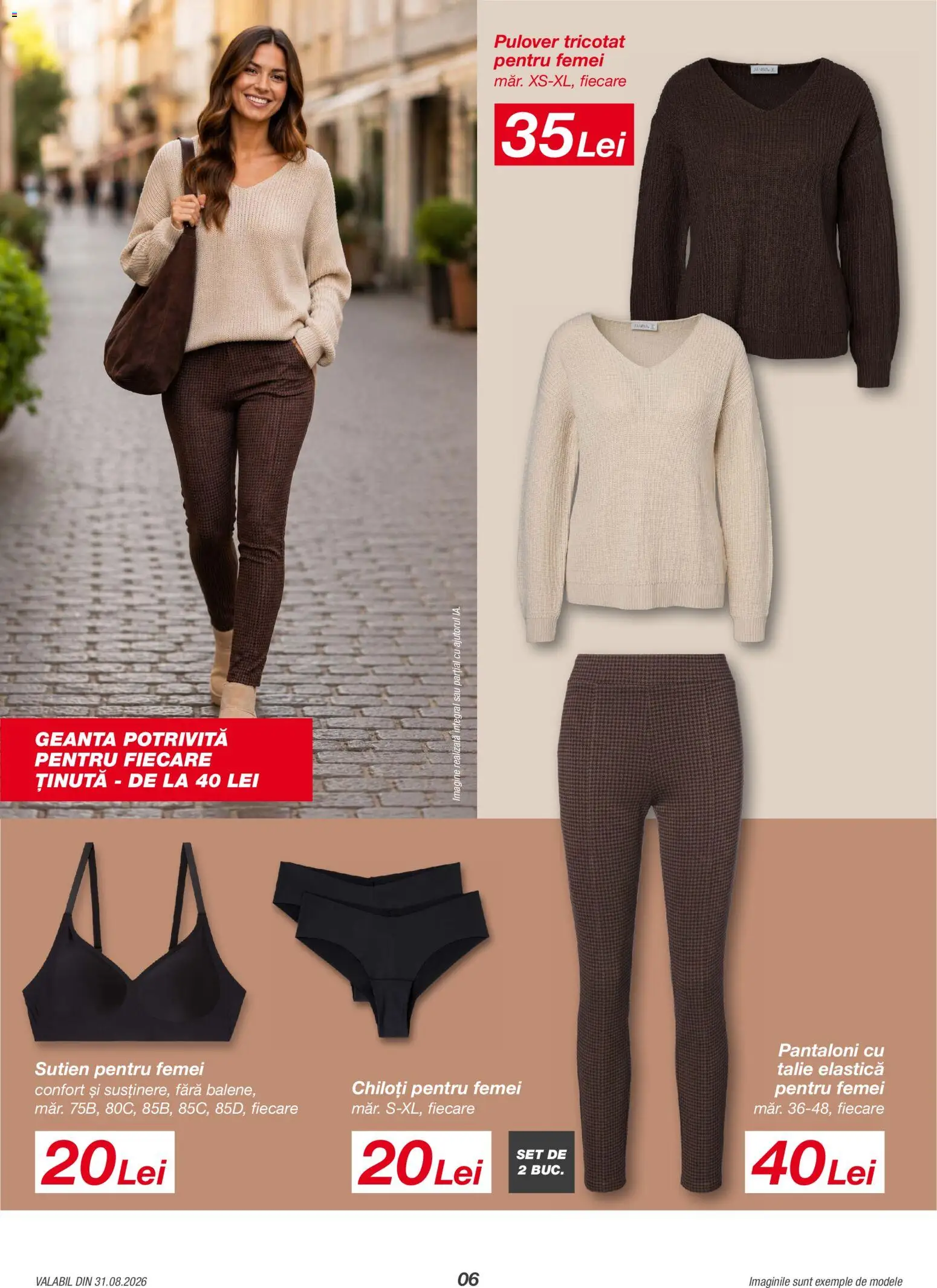 Noul catalog Kik – valabil de la 31.08.2026 | Pagină: 6 | Produse: Geantă, Pulover, Pantaloni, Chiloți