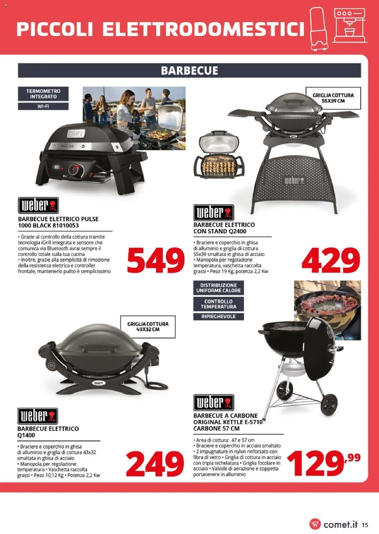 Volantino Comet del 09.06.2026 | Pagina: 15 | Prodotti: Barbecue, Alluminio, Griglia, Termometro
