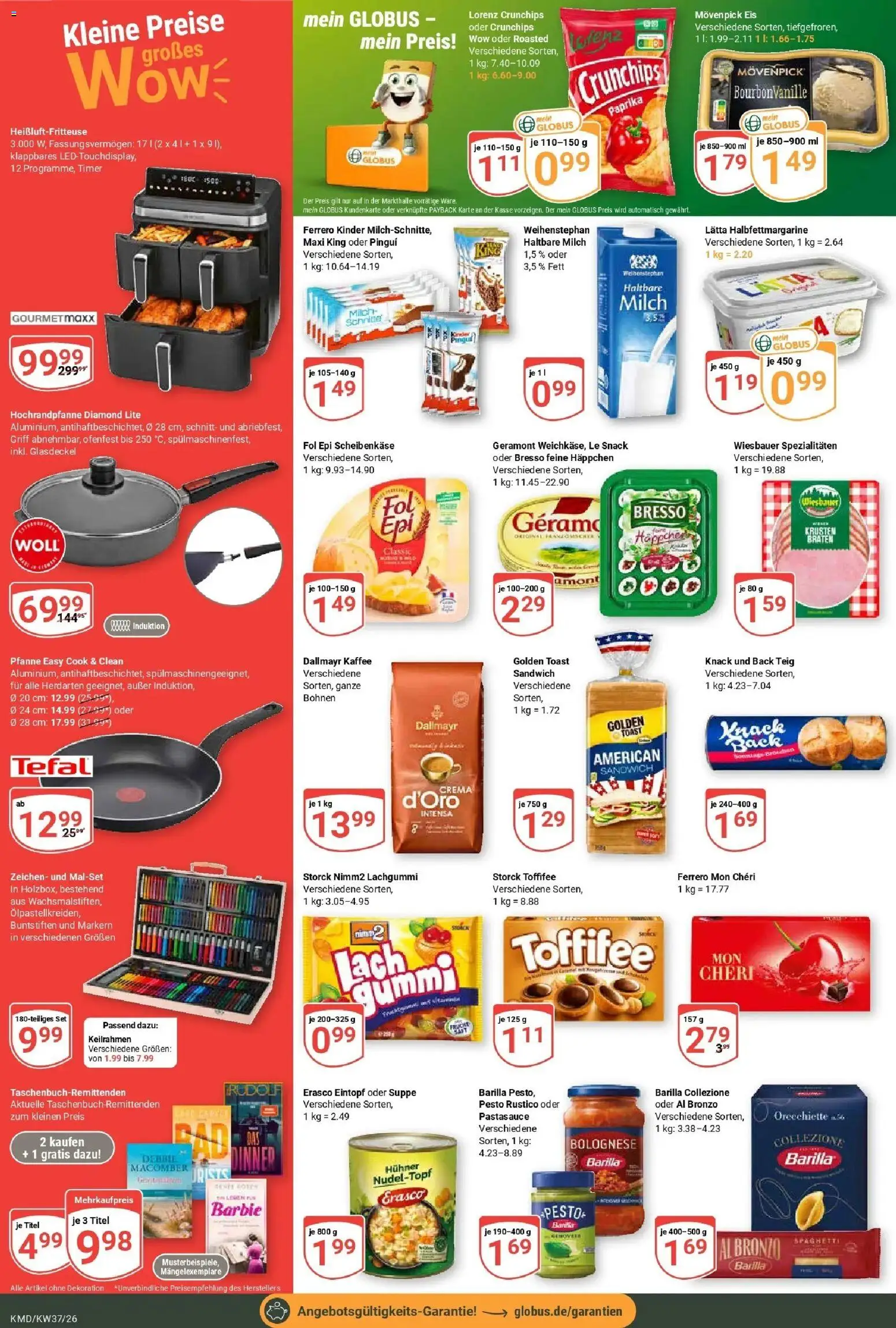 Globus Prospekt Köln – gültig ab 07.09.2026 | Seite: 4 | Produkte: Haltbare milch, Toffifee, Saft, Eis
