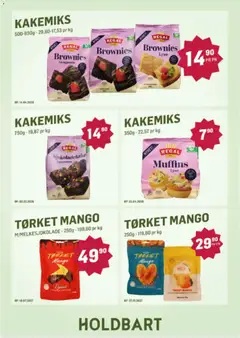 Forhåndsvisning av Holdbart kundeavis gyldig fra 21/09/2026 | Side: 8 | Produkter: Sjokoladekake, Muffins, Brownies, Tørket mango