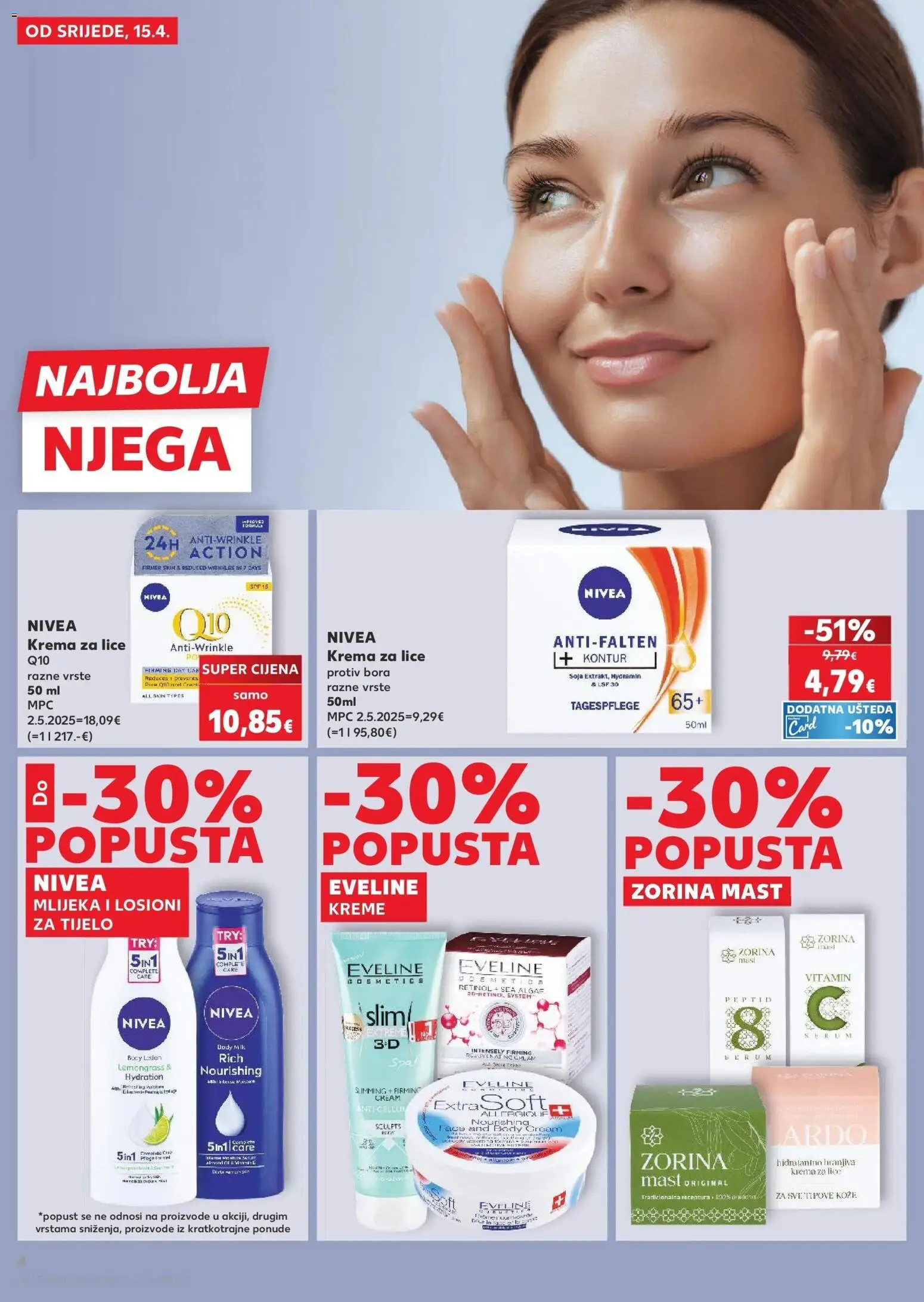 Kaufland katalog | vrijedi od 15.04.2026 | Stranica: 4 | Proizvodi: Mast, Krema za lice, Krema, Nivea