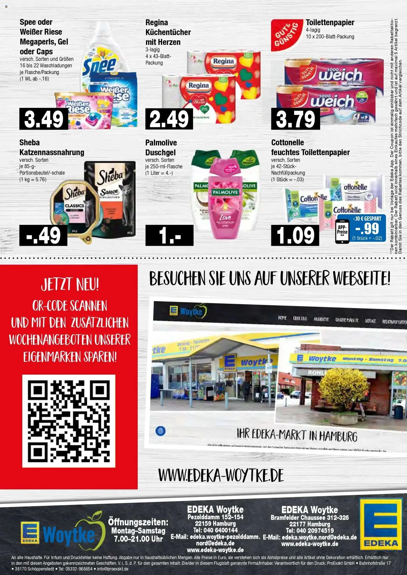 Edeka Prospekt Hamburg (ab 24.08.2026) » Angebote Online | Seite: 8 | Produkte: Sheba, Spee, Toilettenpapier, Feuchtes Toilettenpapier