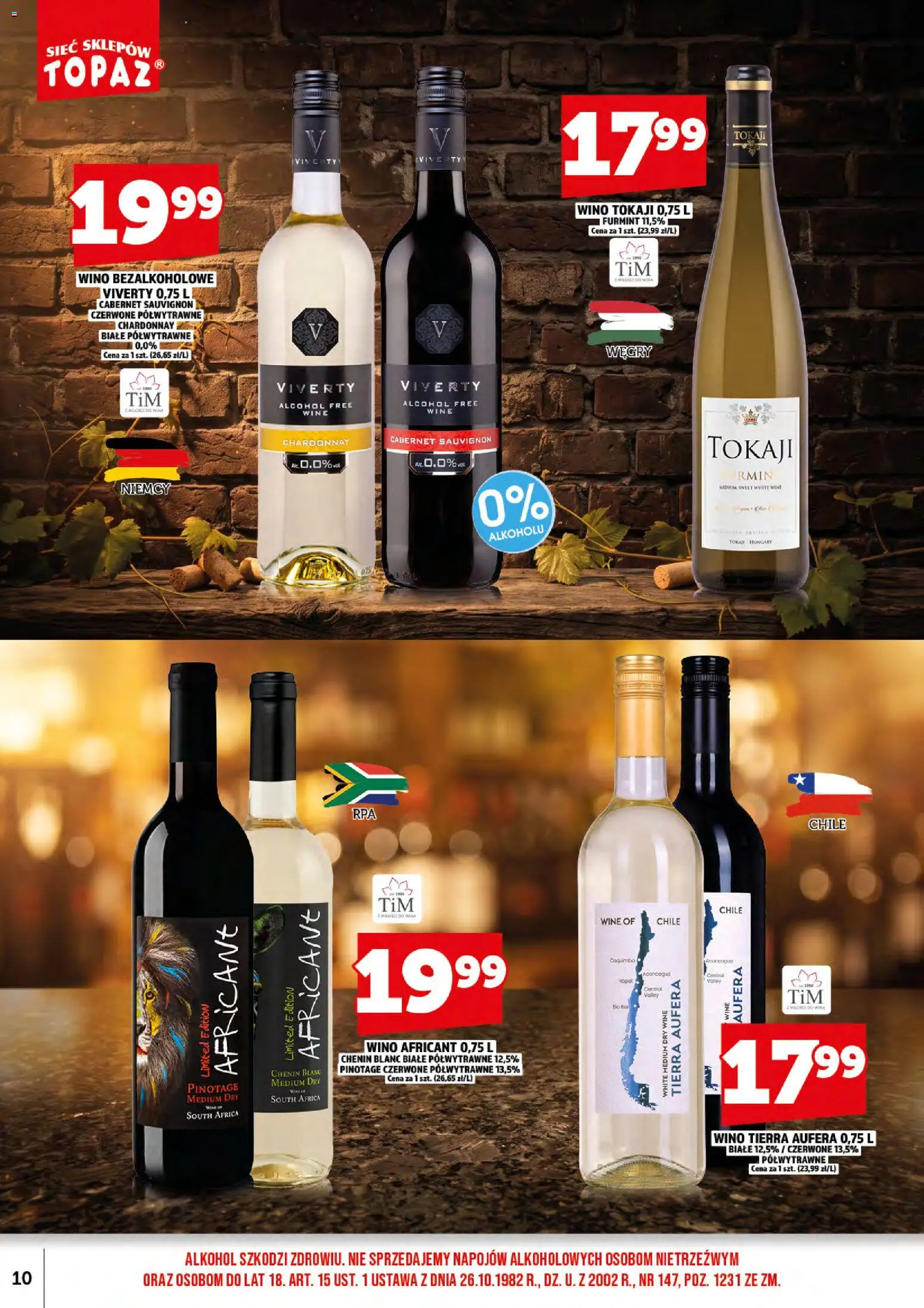 Topaz gazetka alkoholowa od 01.11.2026 | Strona: 12 | Produkty: Wino bezalkoholowe, Chardonnay, Wino, Alkohol
