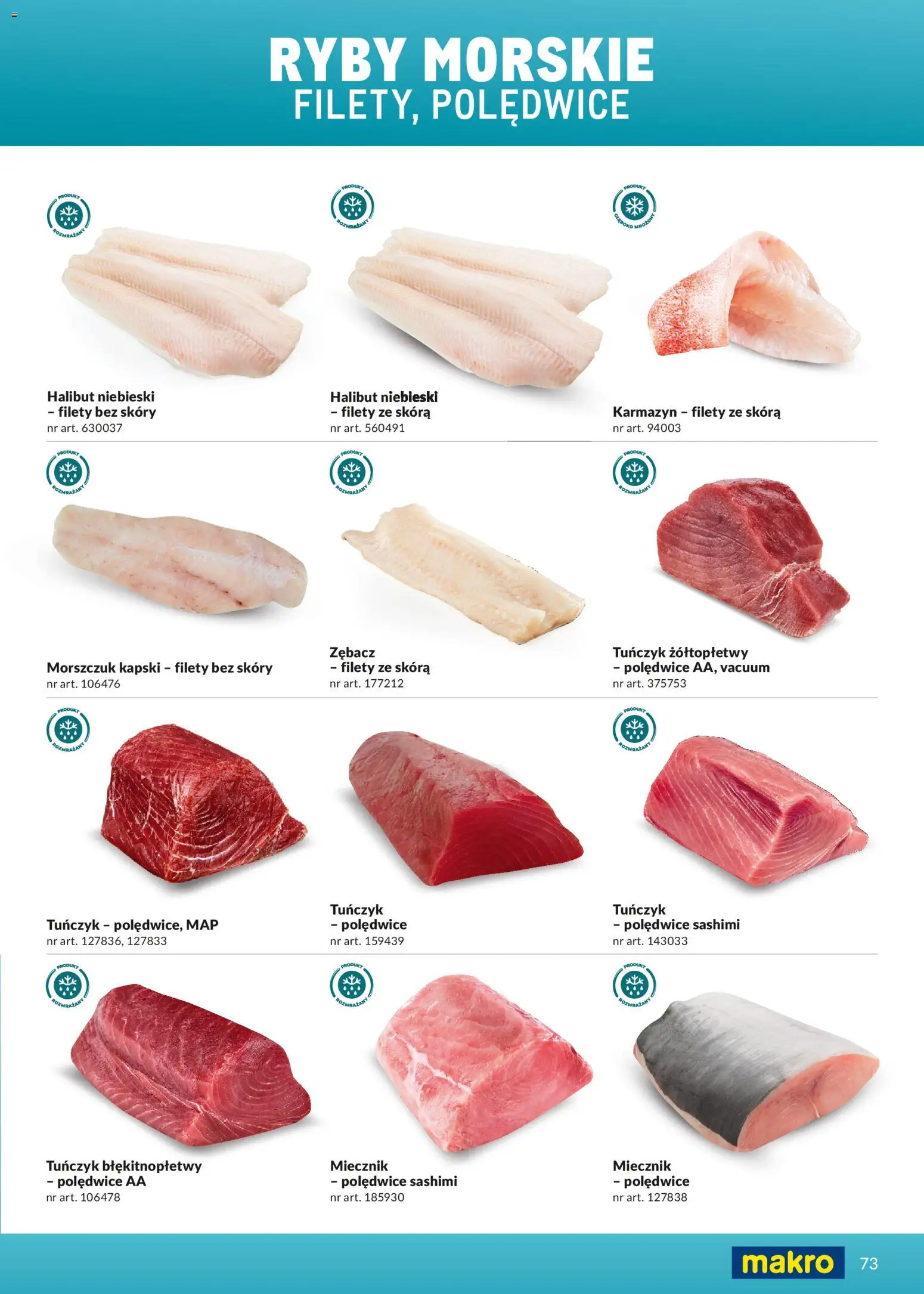 Makro Gazetka - Ultra fresh od 01.03.2026 | Strona: 73 | Produkty: Halibut, Tuńczyk, Morszczuk, Ryby
