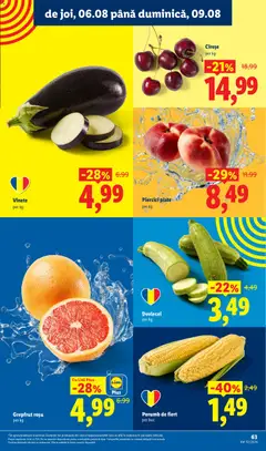 Ofertele Lidl valabile de la 03.08.2026 | Pagină: 61 | Produse: Grepfrut, Cireșe, Porumb