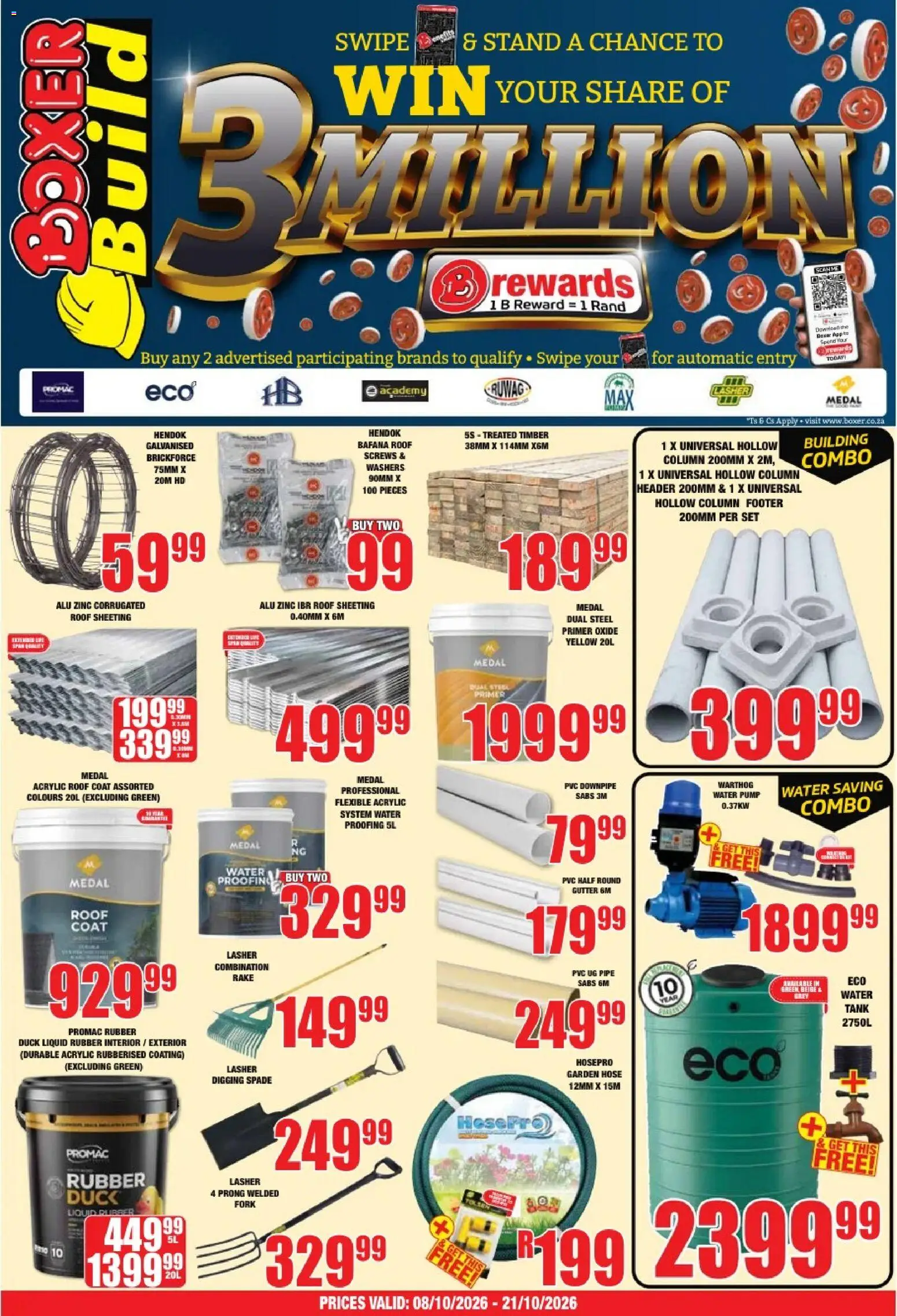 New Boxer catalogue – valid from 08/10/2026 | Page: 1 | Products: Primer, Spade, Garden hose, Pipe