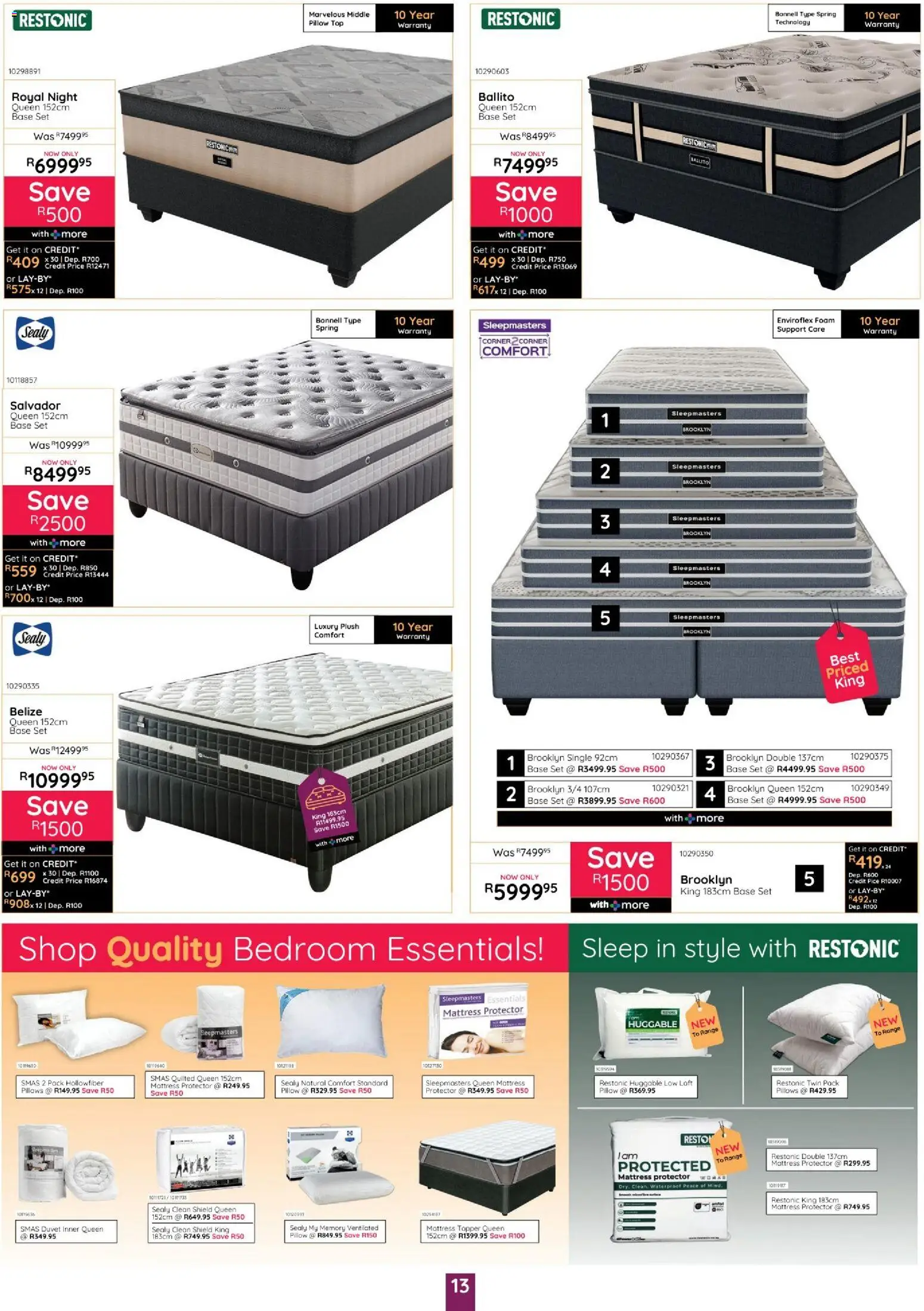 New Bradlows catalogue – valid from 16/07/2026 | Page: 13 | Products: Duvet, Mattress, Pillow, Foam