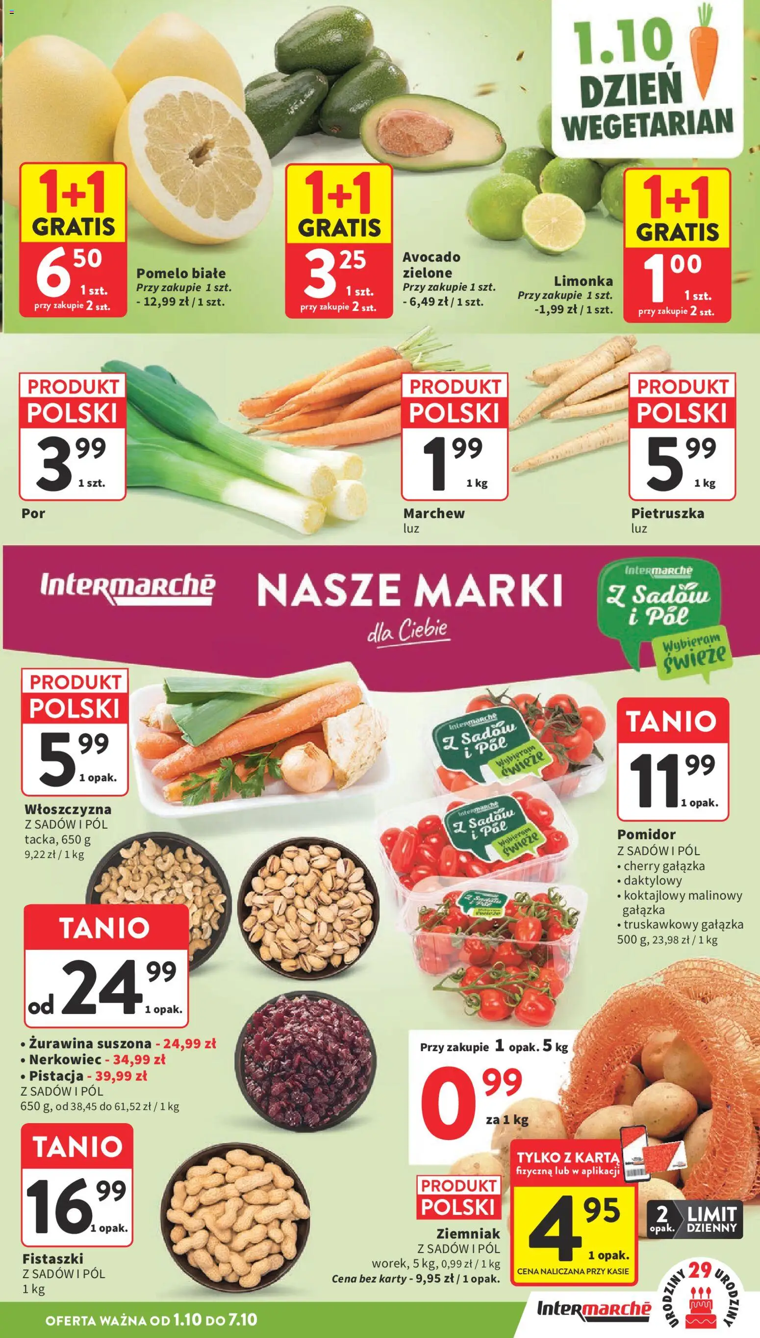 Intermarche gazetka od 01.10.2026 | Strona: 13 | Produkty: Karta, Pietruszka, Pomelo, Żurawina