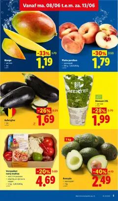 Lidl Folder week 24 - Voorbeeld van een folder van Lidl, geldig van 08.06.2026 | Pagina: 5 | Producten: Antipasti, Kip, Mango, Avocado