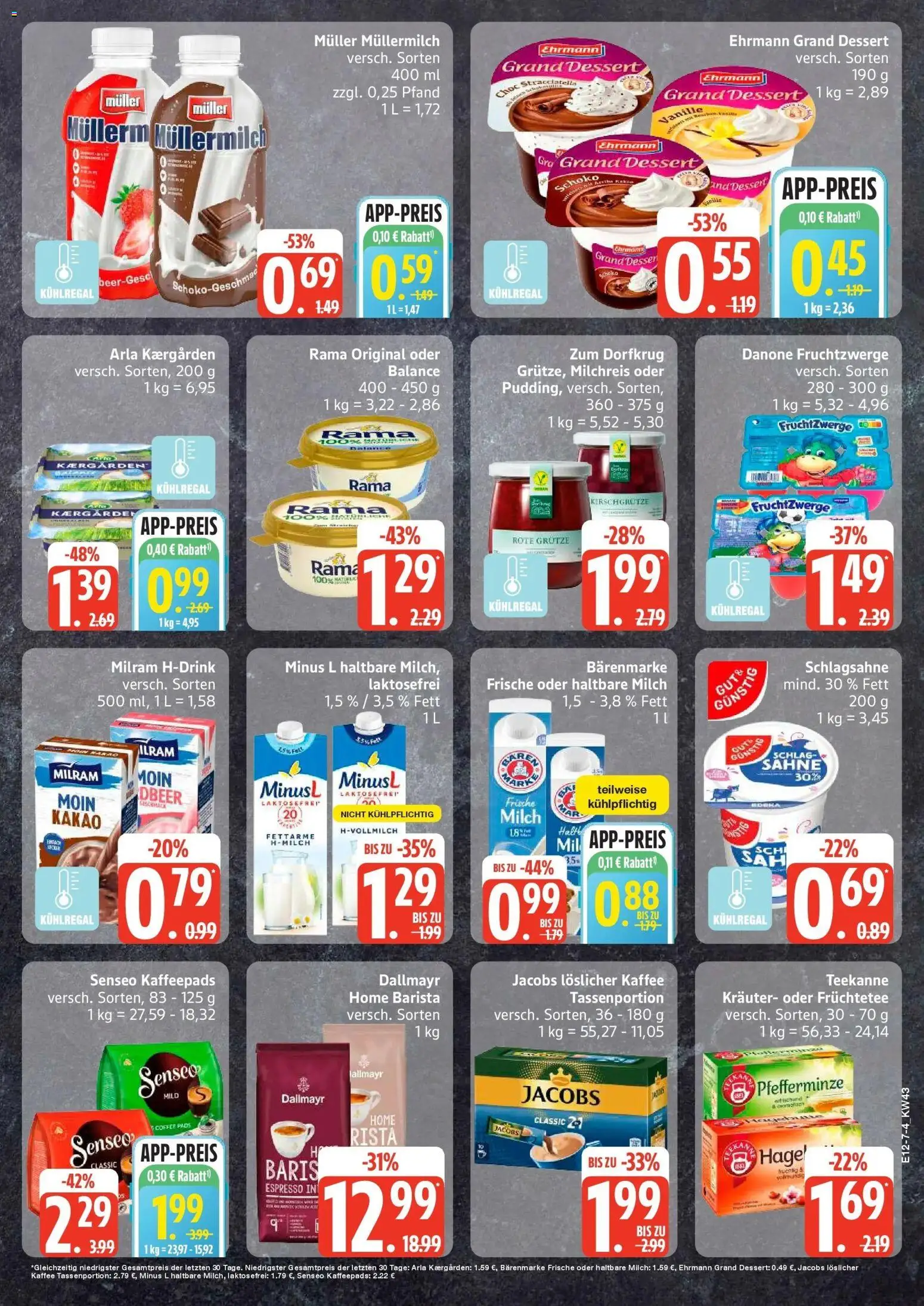 Edeka Prospekt Warnemünde / Rostock (ab 19.10.2026) » Angebote Online | Seite: 7 | Produkte: Milch, Kaffee, Müllermilch, Muller mullermilch