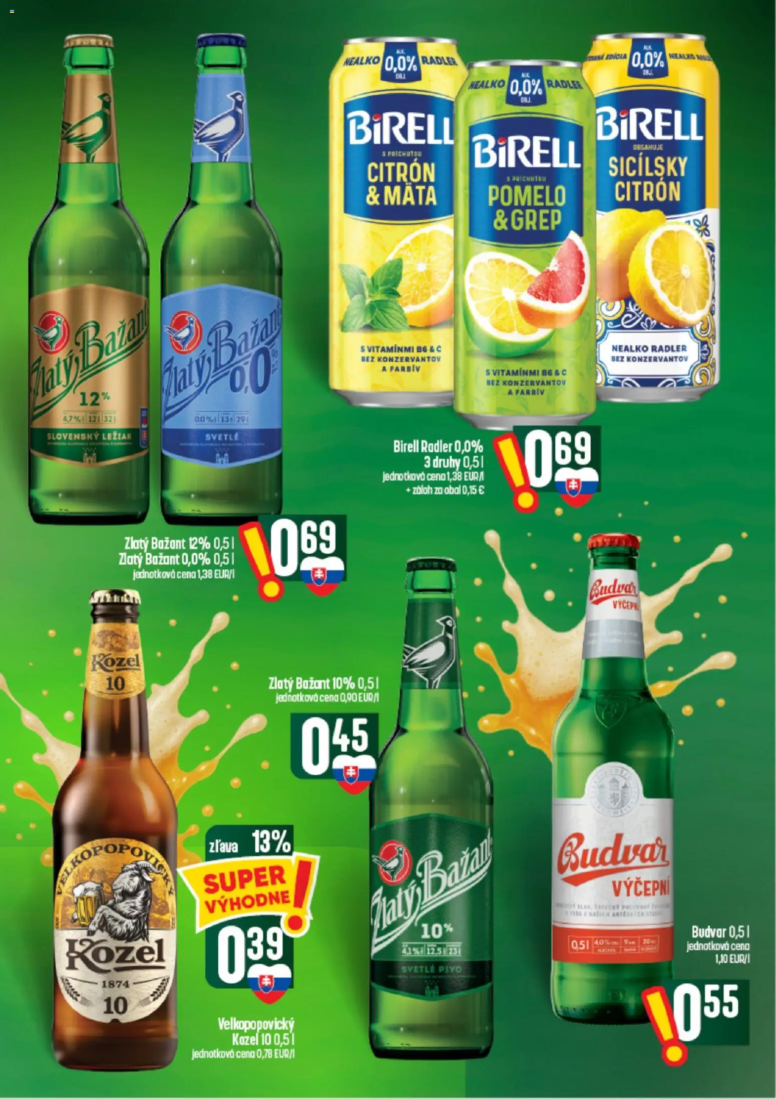 Nové COOP Jednota akcie – leták je platný od 24.09.2026 | Strana: 47 | Produkty: Radler, Zlatý Bažant, Pomelo, Grep