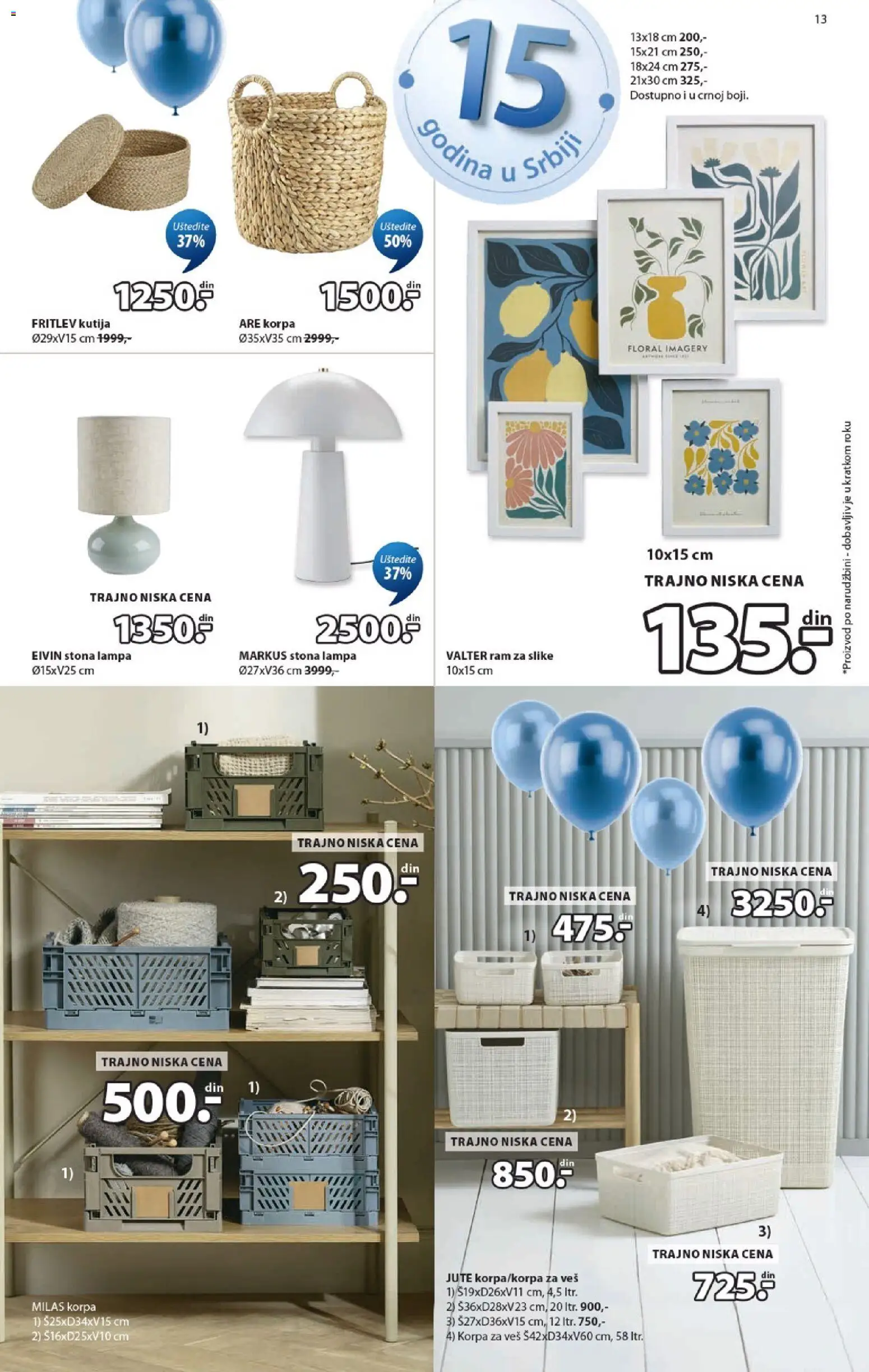Jysk katalog - važi od 09.10.2026 | Strana: 13 | Proizvode: Kutija, Korpa, Stona lampa, Lampa