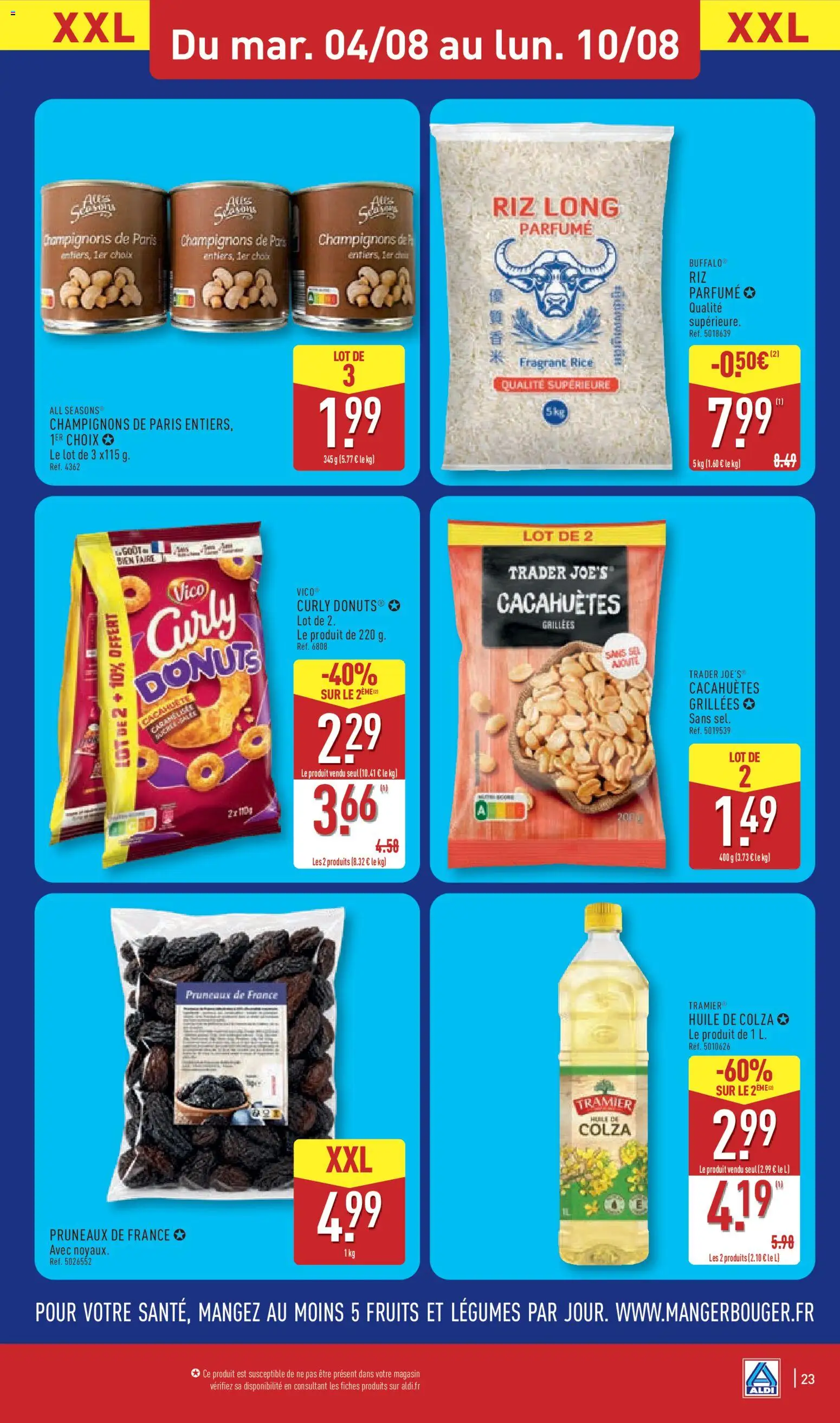 {H1} | Page: 25 | Produits: Curly donuts, Champignons, Huile de colza, Fruits