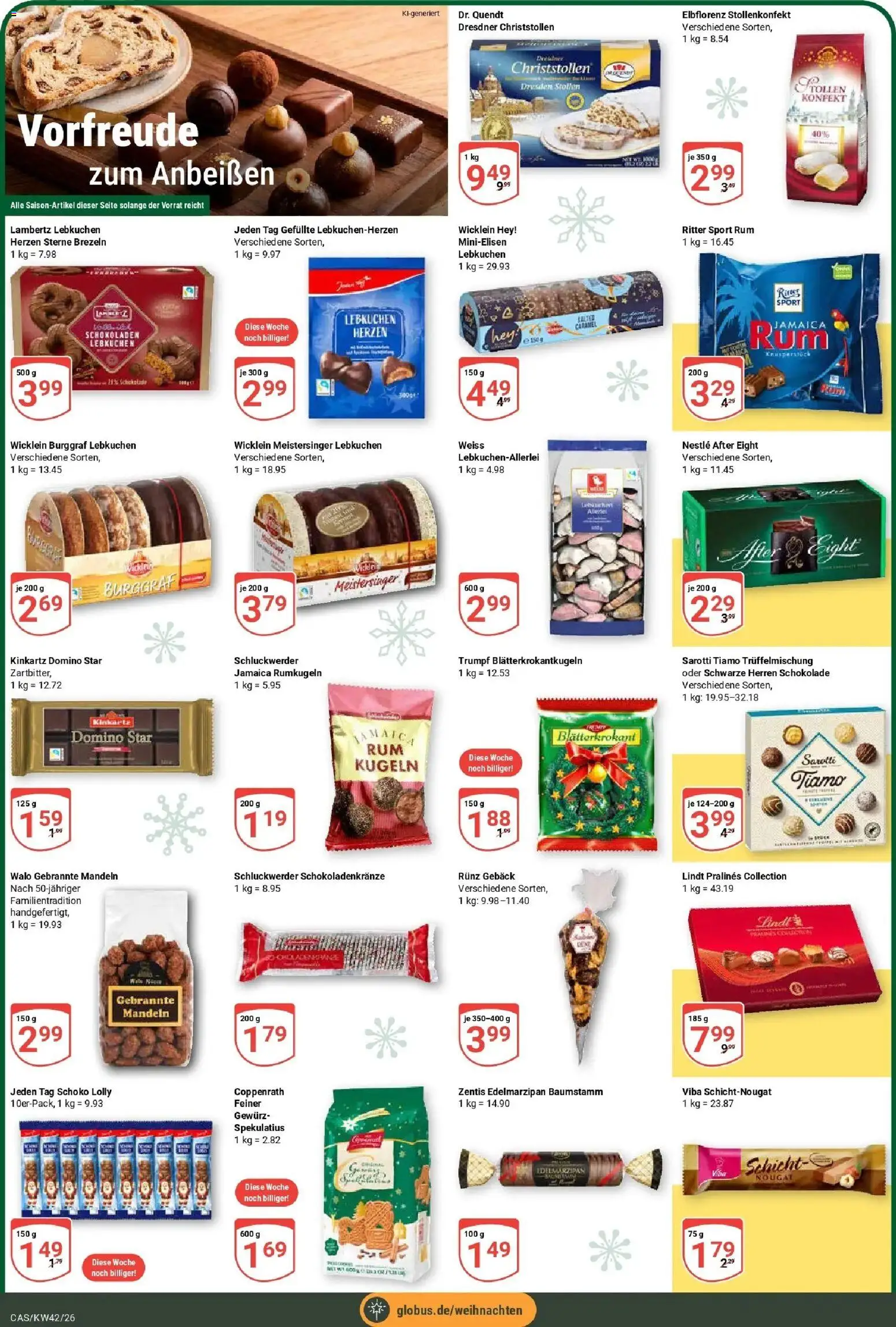 Globus Prospekt Castrop-Rauxel (ab 12.10.2026) » Angebote online | Seite: 6 | Produkte: Rum, Mandeln, Rumkugeln, Lindt