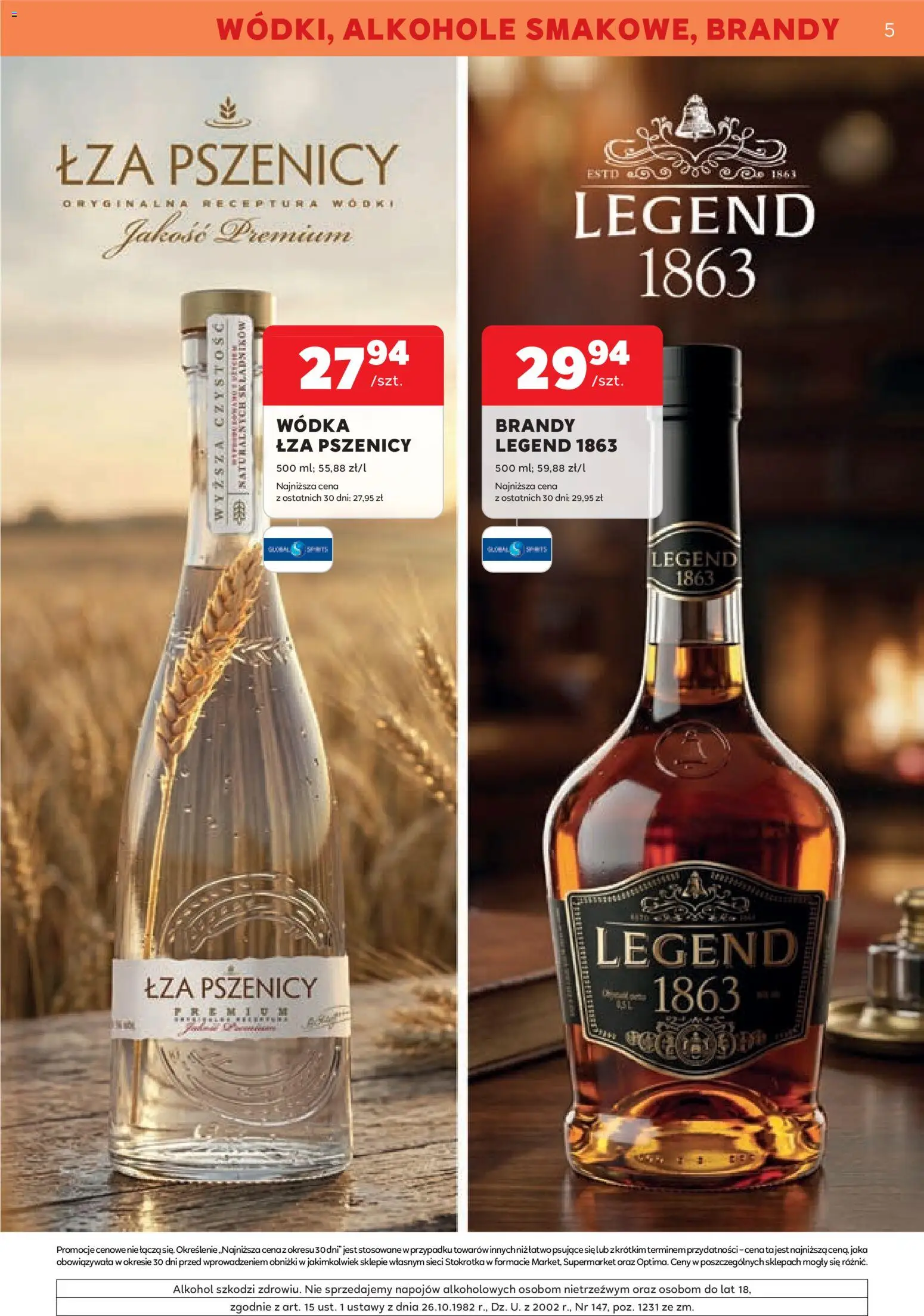 Stokrotka gazetka - Oferta alkoholowa od 09.07.2026 | Strona: 5 | Produkty: Stokrotka, Alkohol, Wódka