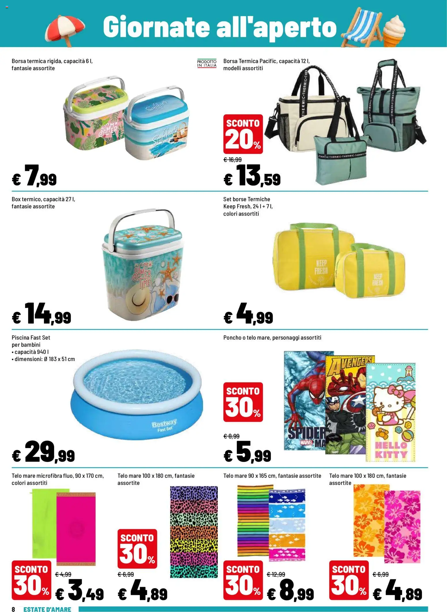 Volantino Iper del 08.06.2026 | Pagina: 8 | Prodotti: Piscina, Borsa termica, Borsa