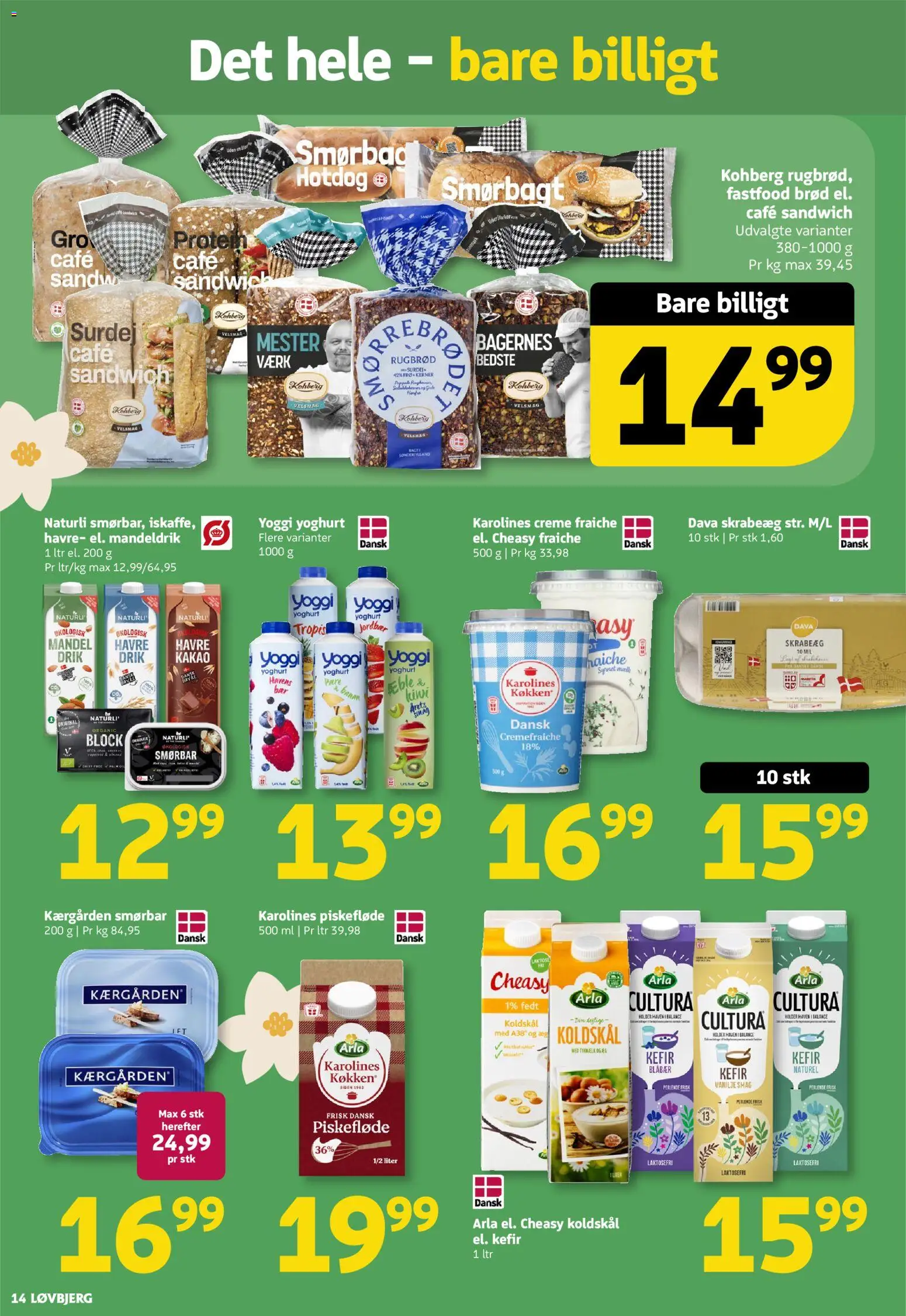 Løvbjerg tilbudsavis – gyldig fra 22.05.2026 | Side: 14 | Produkter: Yoghurt, Creme fraiche, Kakao, Mandeldrik