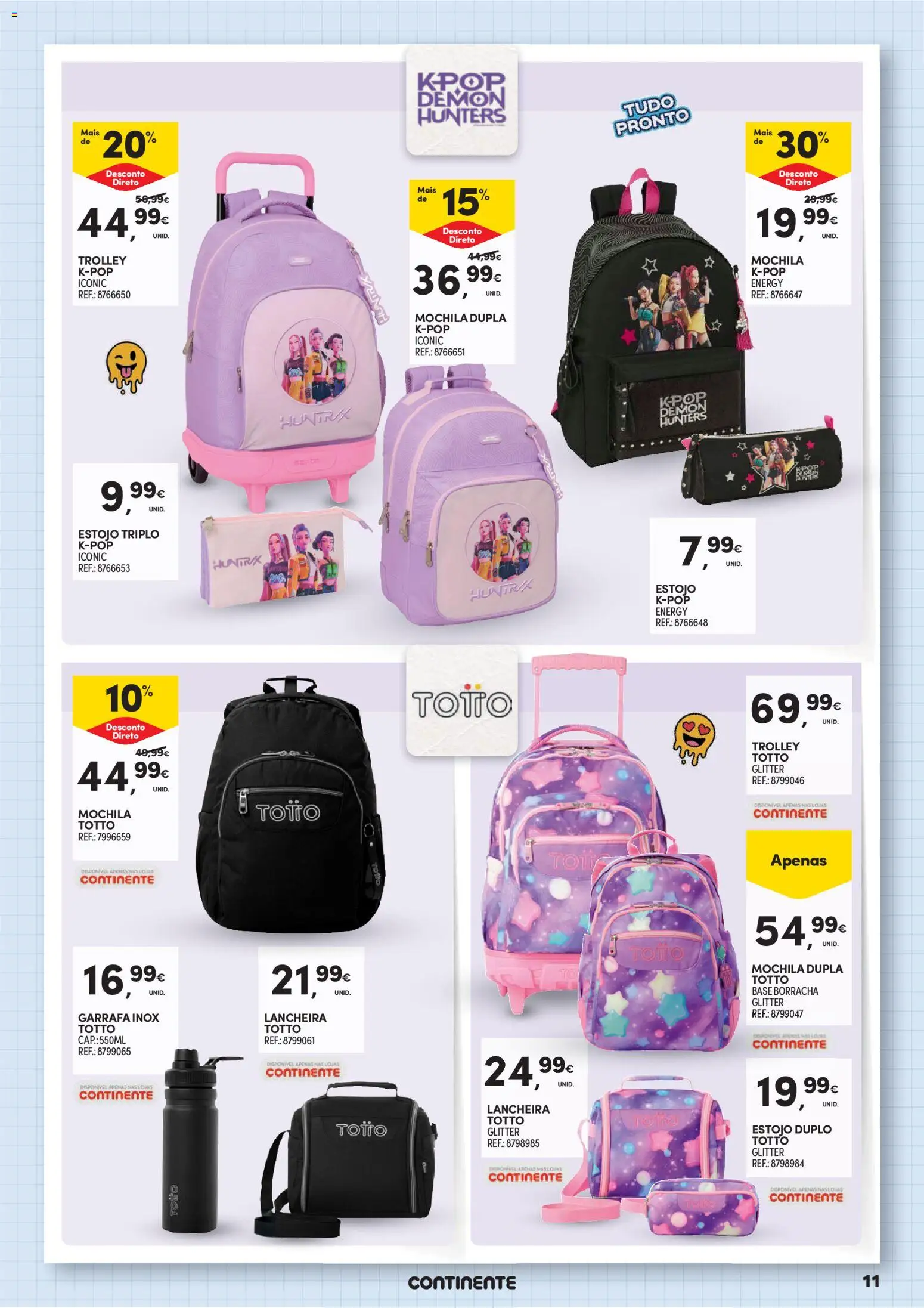 Continente Regresso às Aulas Na escola de toda a gente │ válido de 11/08/2026 | Página: 11 | Produtos: Mochila, Base