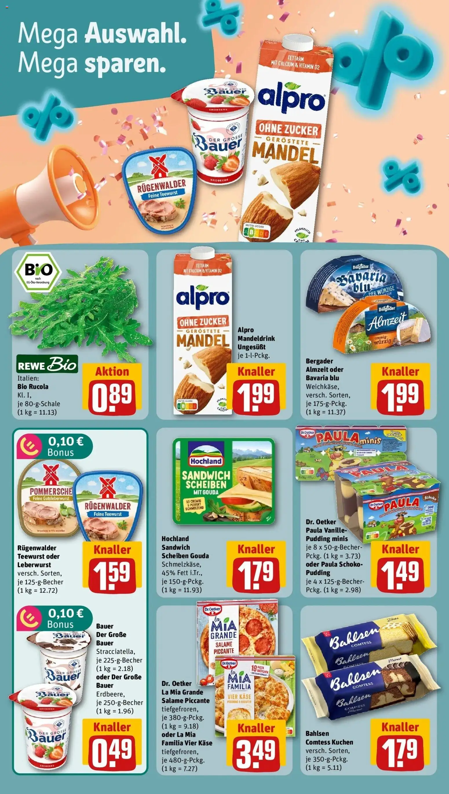 REWE Prospekt ab 28.09.2026 zum Blättern » Angebote | Seite: 6 | Produkte: Käse, Pudding, Zucker, Kuchen