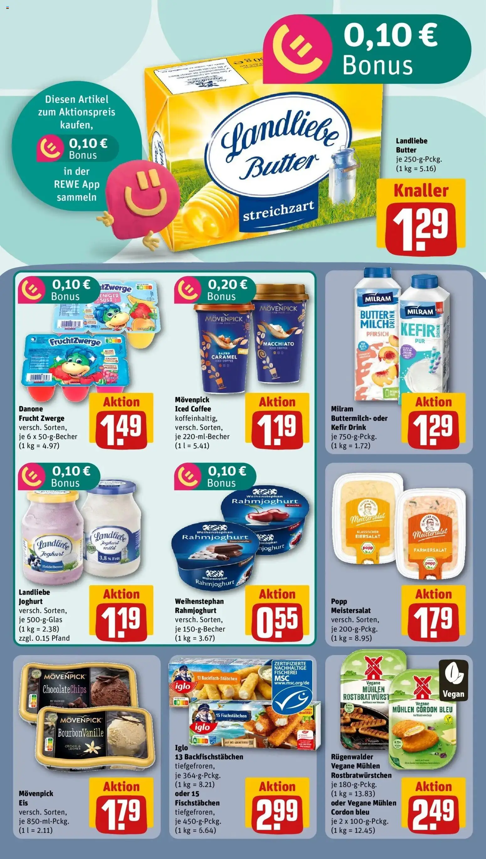 REWE Prospekt ab 10.08.2026 zum Blättern » Angebote | Seite: 12 | Produkte: Kefir, Vanille, Milram, Bourbon