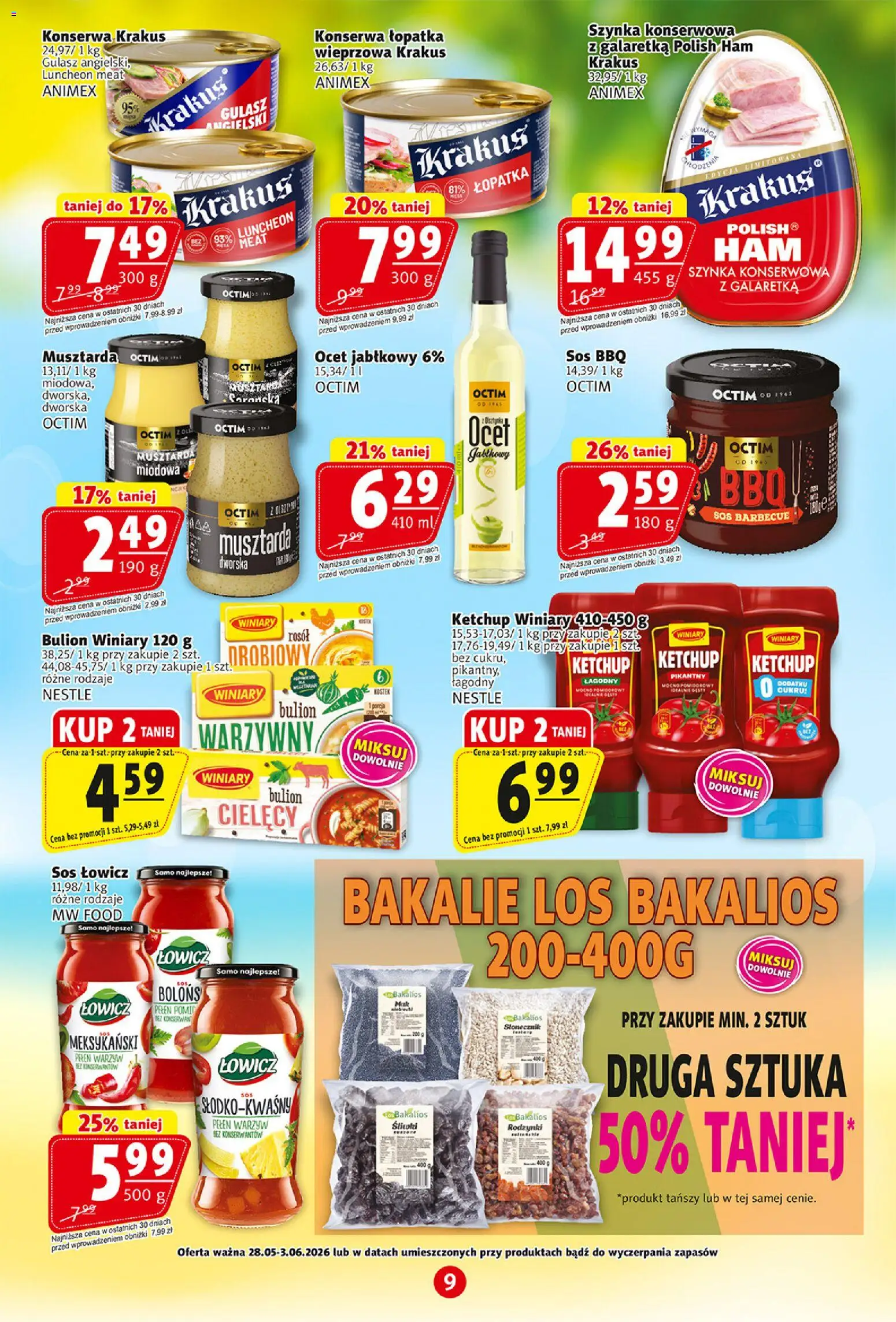 Prim Market gazetka od 28.05.2026 | Strona: 9 | Produkty: Ketchup, Ocet jabłkowy, Słonecznik, Sos