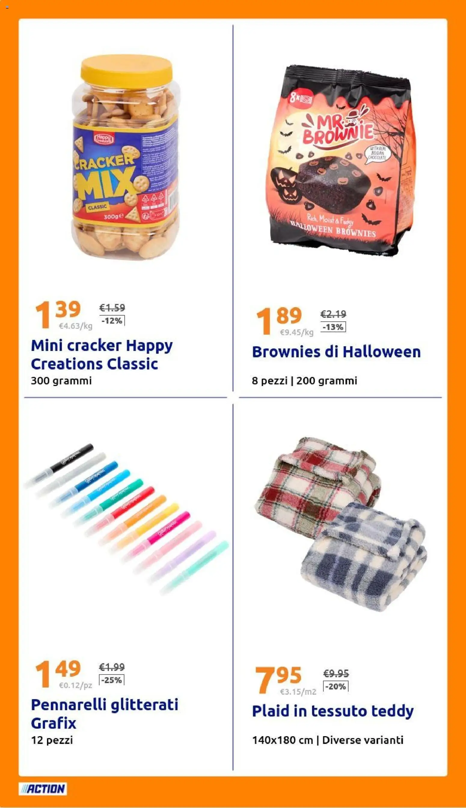 Volantino Action del 07/10/2026 | Pagina: 26 | Prodotti: Crackers, Cracker, Pennarelli, Brownies