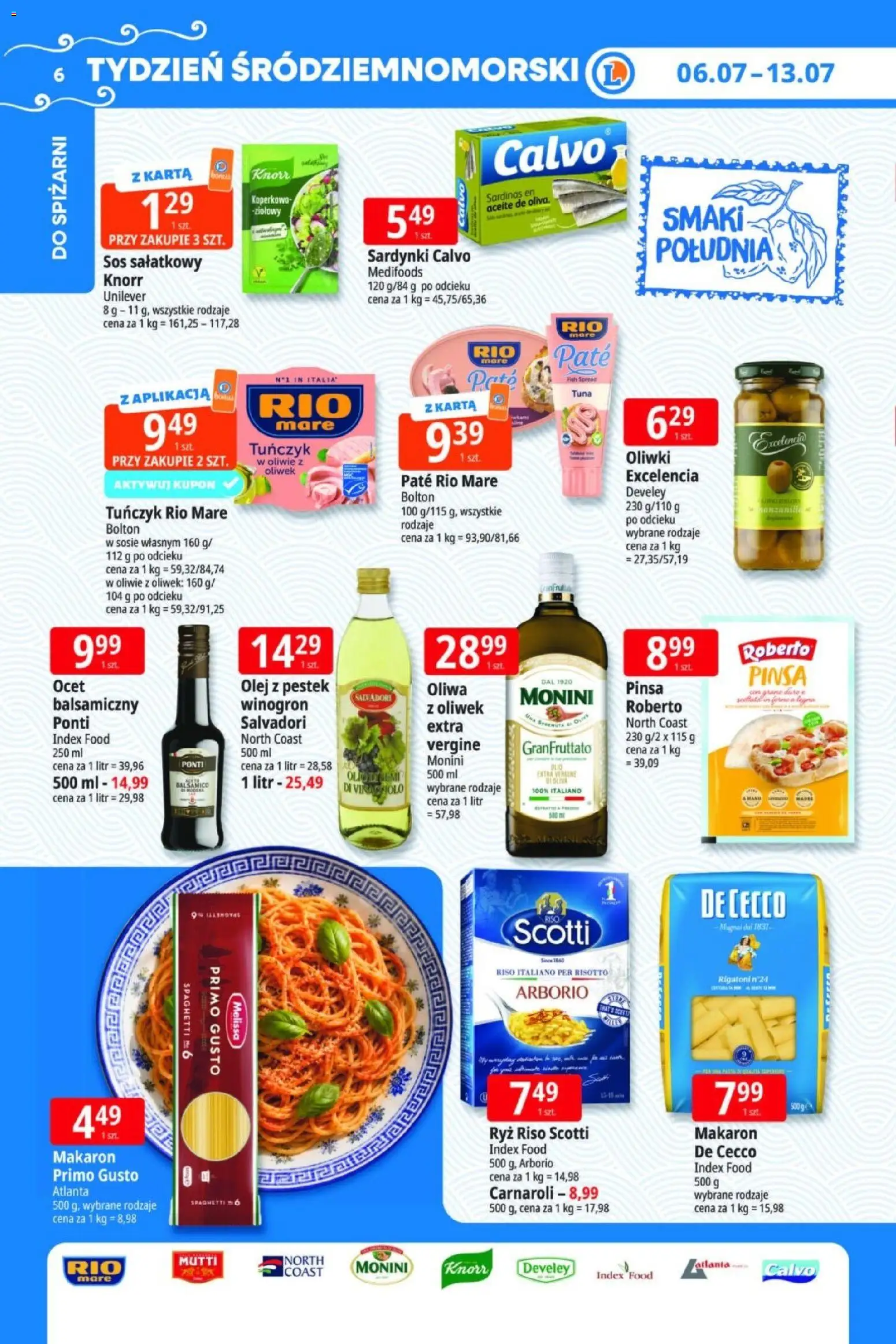 E.Leclerc gazetka od 06.07.2026 | Strona: 6 | Produkty: Karta, Tuńczyk rio mare, Olej, Pinsa