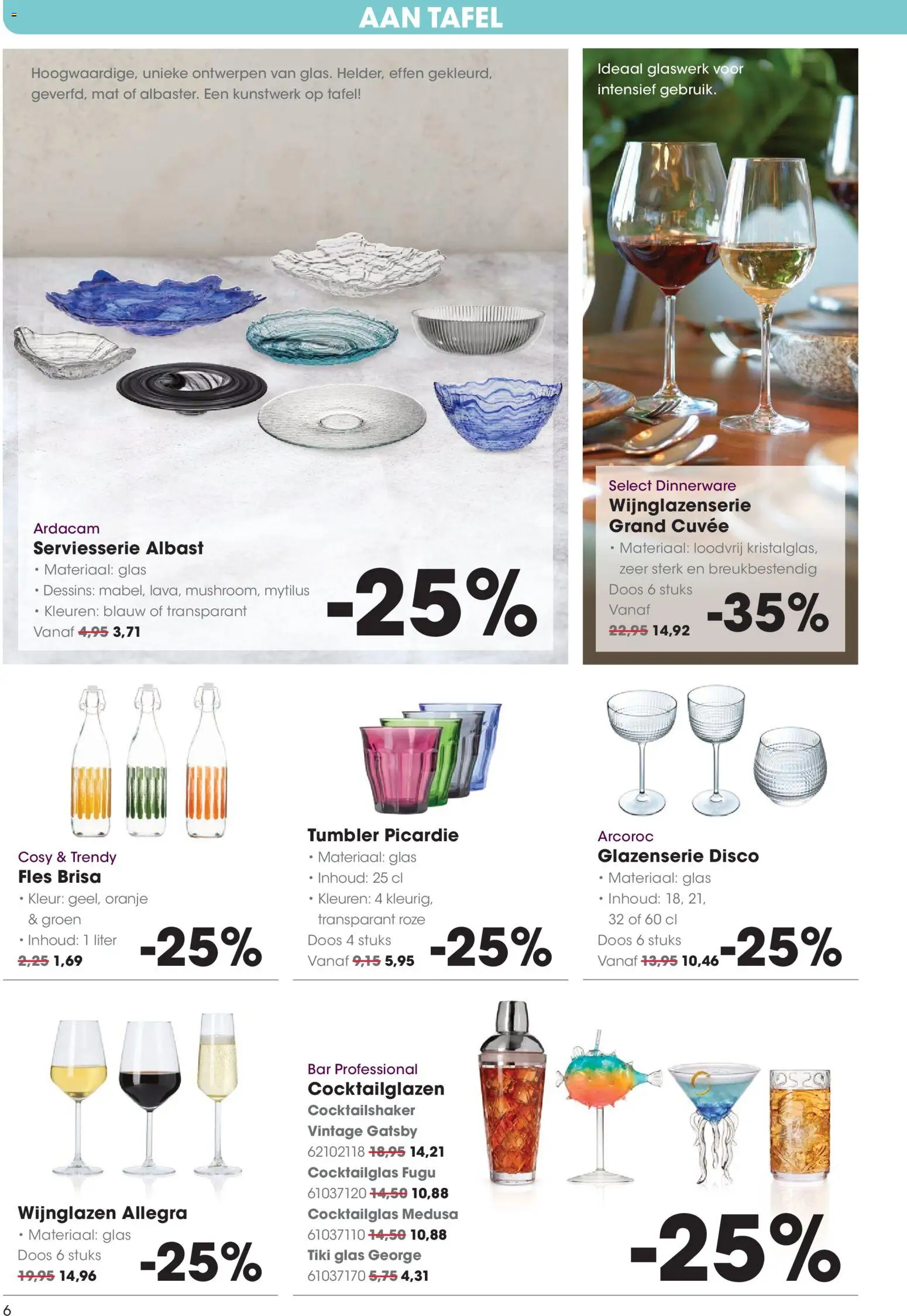 {H1} | Pagina: 6 | Producten: Fles, Tafel, Glas