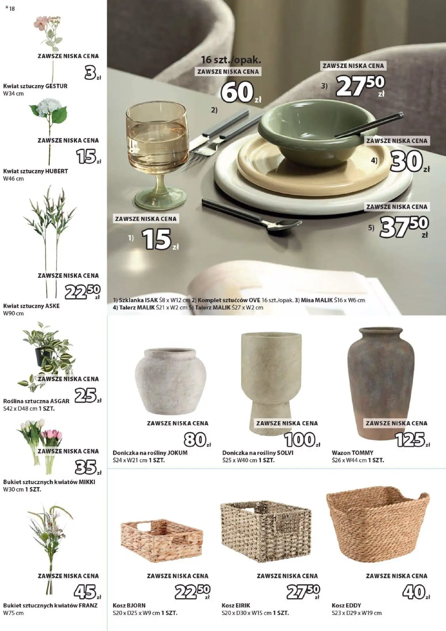 JYSK gazetka od 21.10.2026 | Strona: 18 | Produkty: Szklanka, Kosz, Doniczka, Rosliny