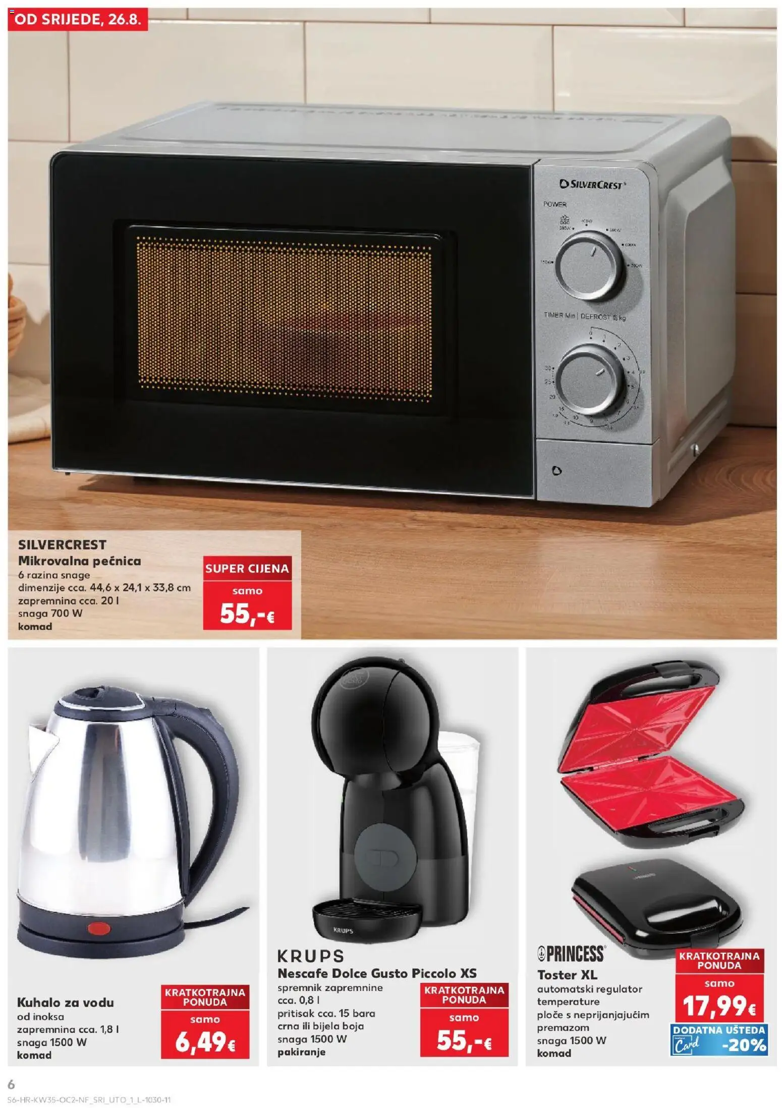 Kaufland katalog | vrijedi od 26.08.2026 | Stranica: 6 | Proizvodi: Kuhalo za vodu, Nescafe, Pećnica, Mikrovalna pećnica