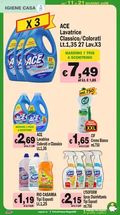 Anteprima del volantino Primo Prezzo volantino valido a partire dal 11.06.2026 | Pagina: 19 | Prodotti: Crema, Spray disinfettante, Mele, Aceto