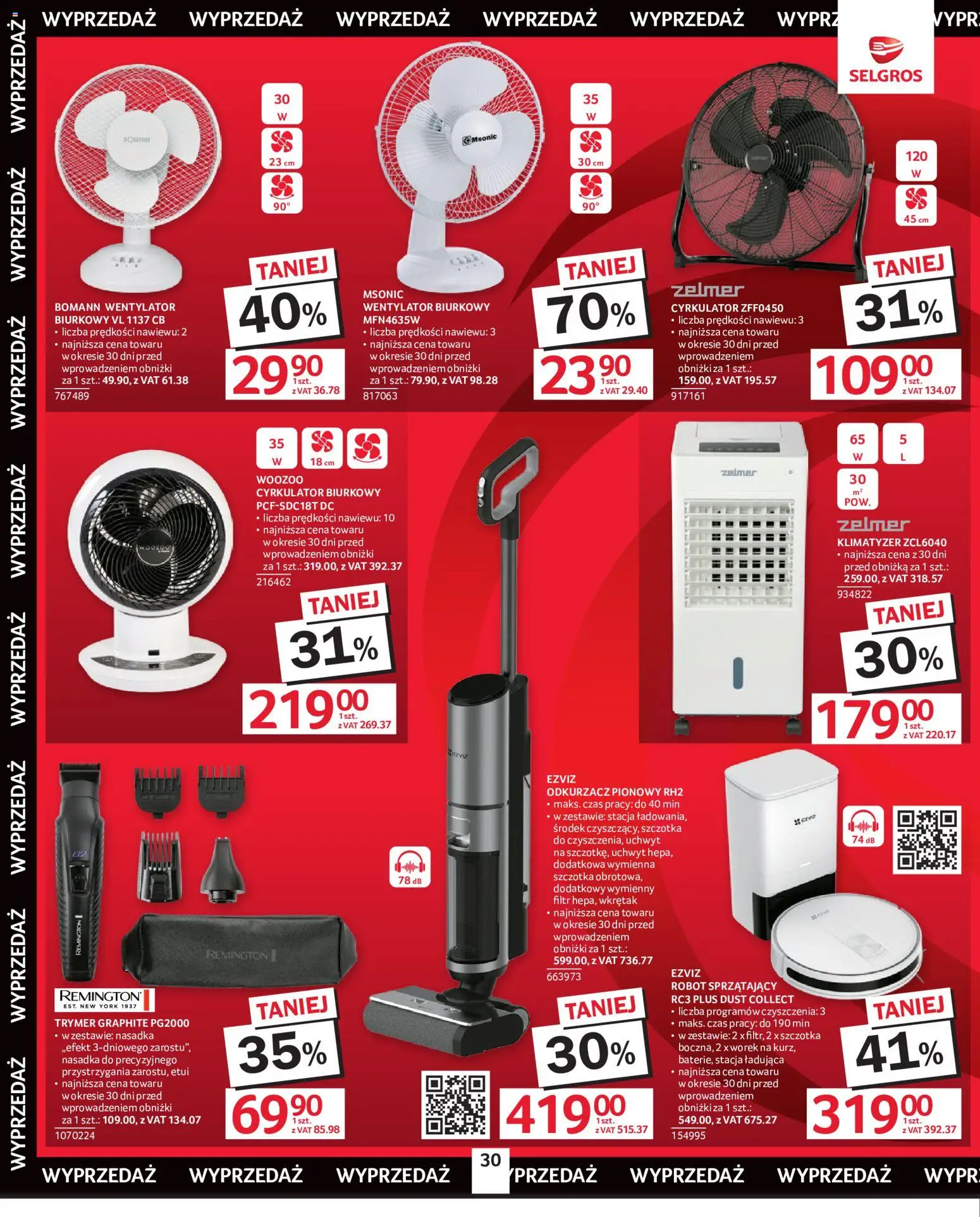 Selgros cash&carry gazetka - Oferta przemysłowa od 18.06.2026 | Strona: 32 | Produkty: Odkurzacz, Wentylator, Robot, Odkurzacz pionowy