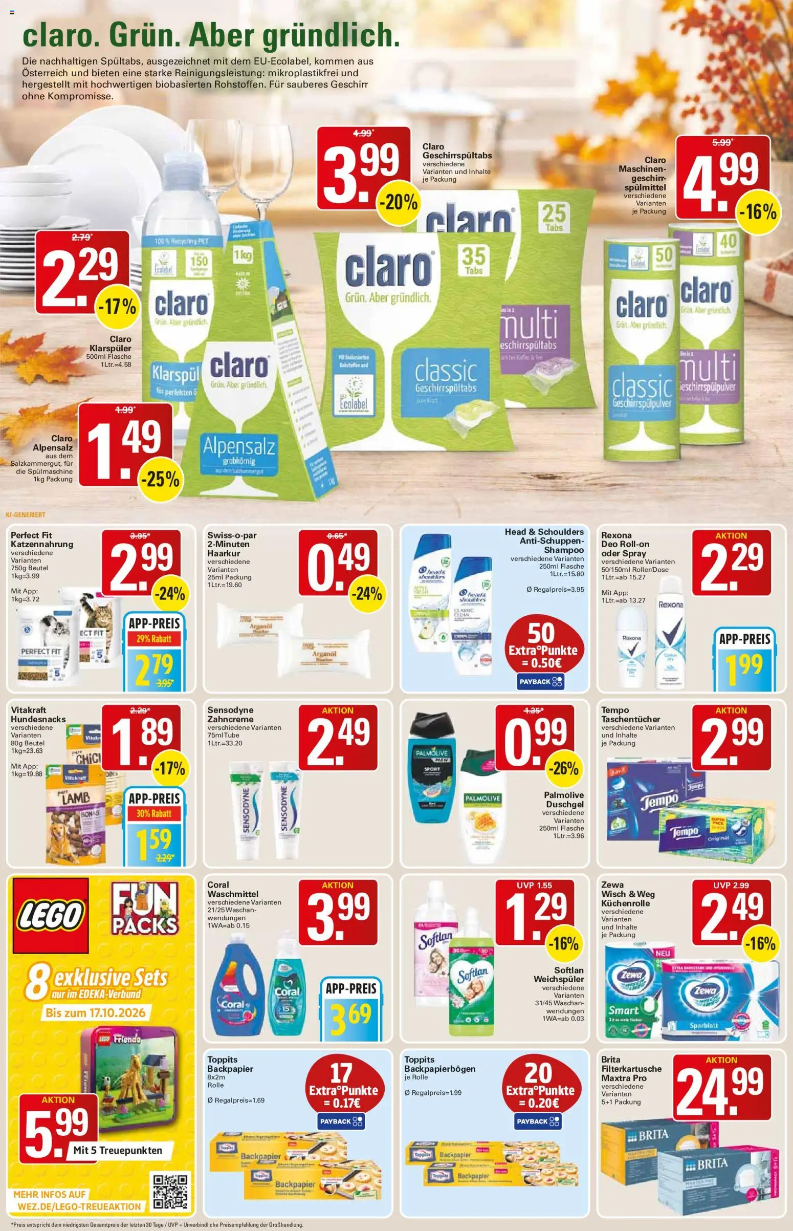 WEZ Prospekt – gültig ab 12.10.2026 | Seite: 14 | Produkte: Taschentücher, Weichspüler, Tempo, Küchenrolle