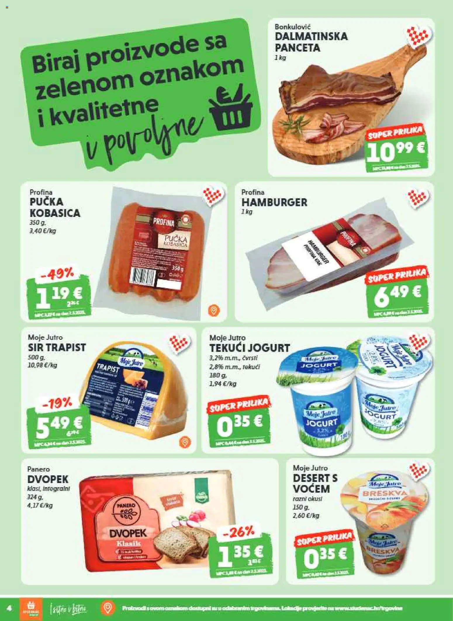 Studenac katalog | vrijedi od 13.05.2026 | Stranica: 4 | Proizvodi: Trapist, Dvopek, Kobasica, Panceta